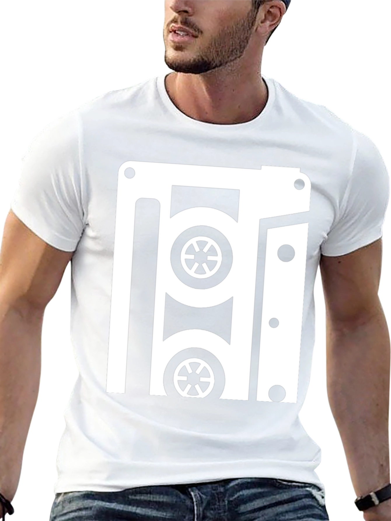 Retro Cassette Tape Graphic Tee - Black