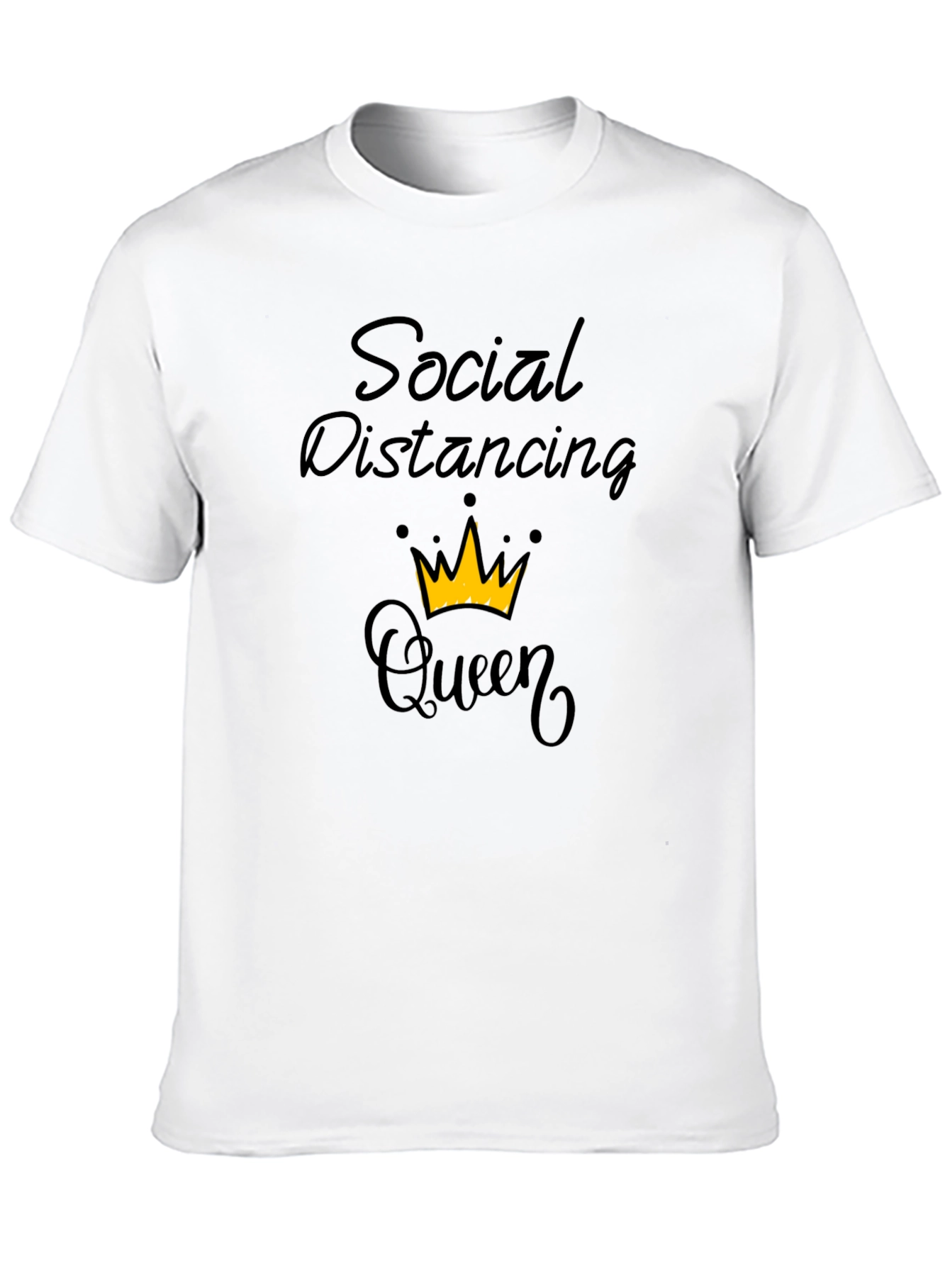 Social Distancing Queen T-Shirt - Black