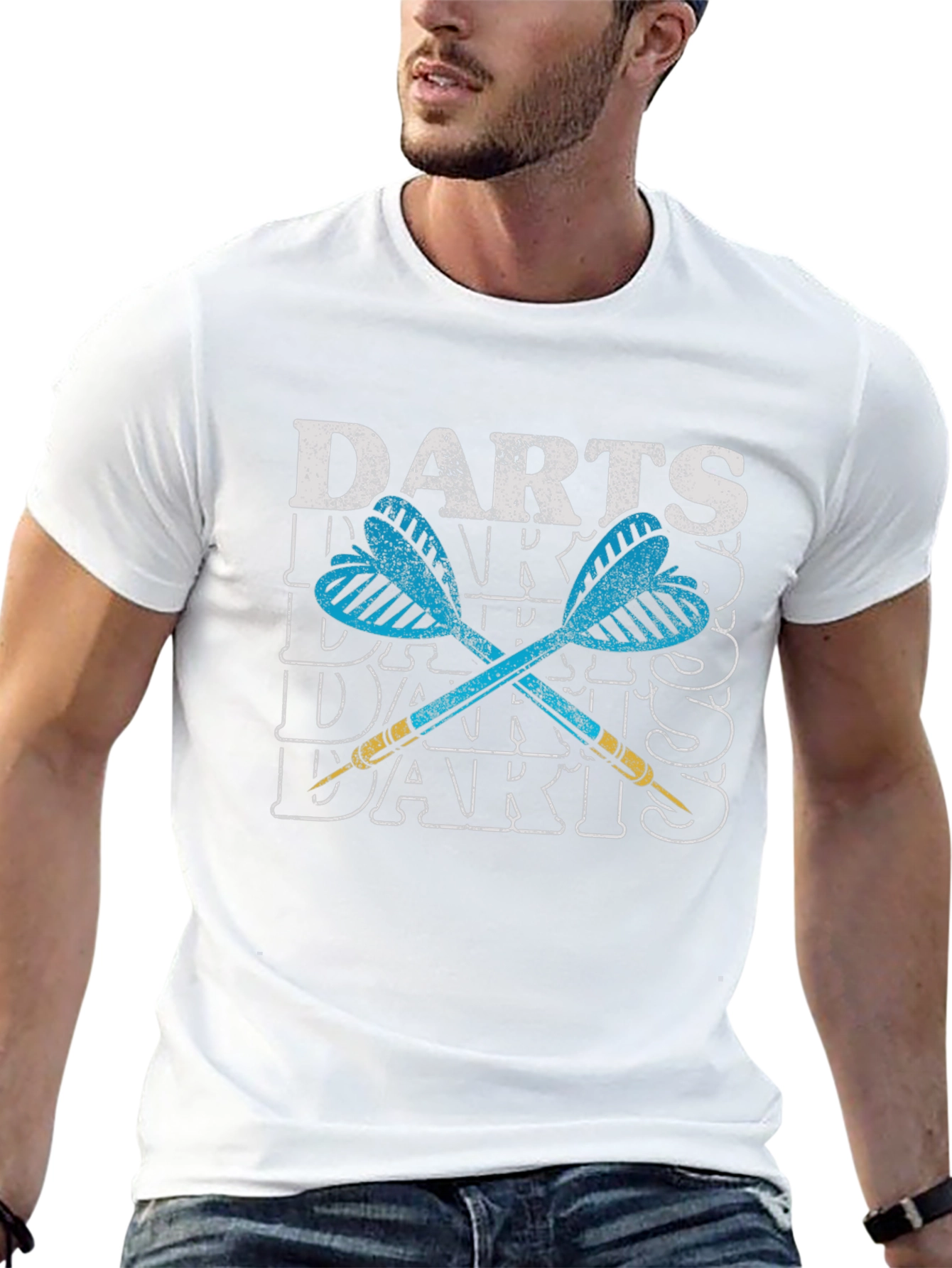 Darts Graphic Tee - Casual Black T-Shirt