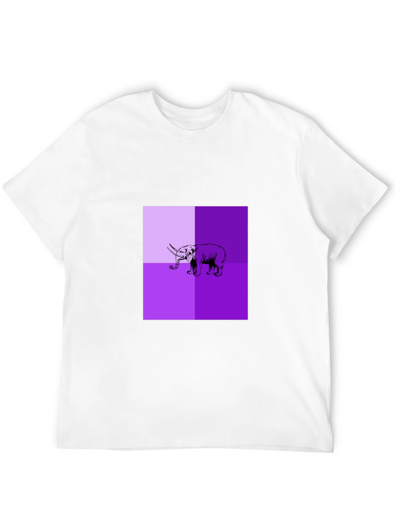 Mens Black T-Shirt with Elephant Graphic