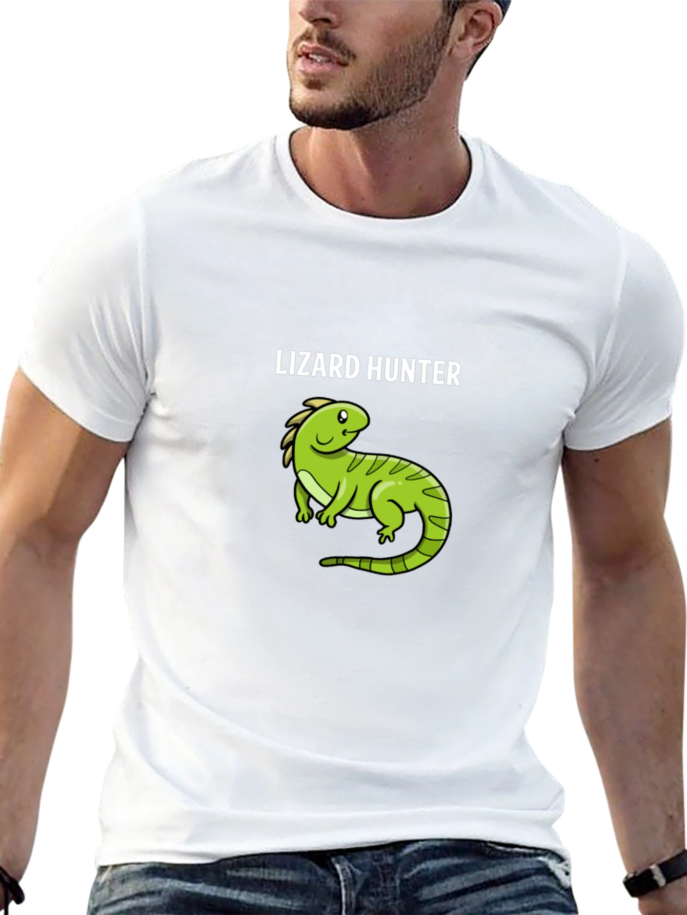 Lizard Hunter Graphic T-Shirt - Black Cotton Tee