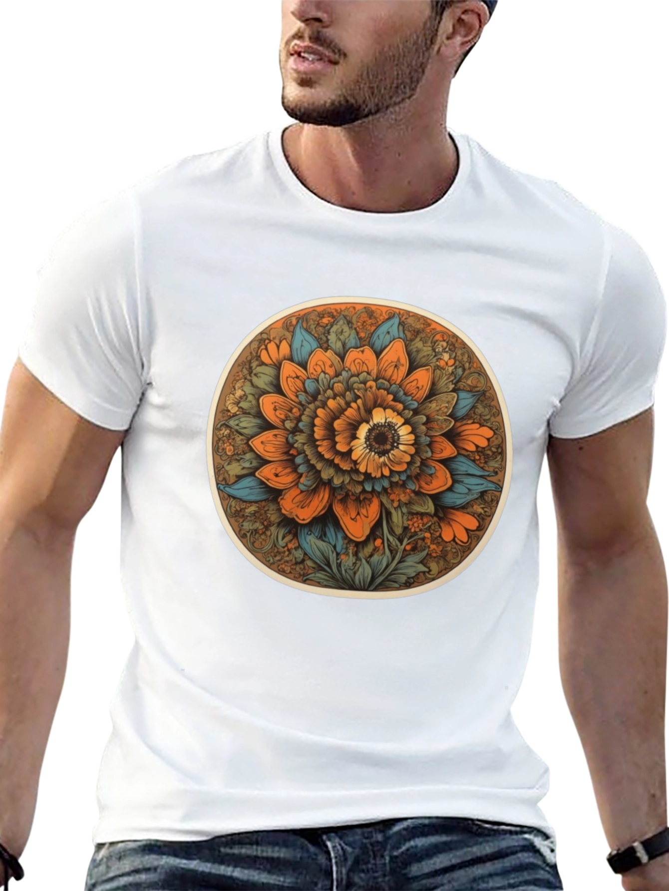 Floral Mandala T-Shirt - Artistic Print
