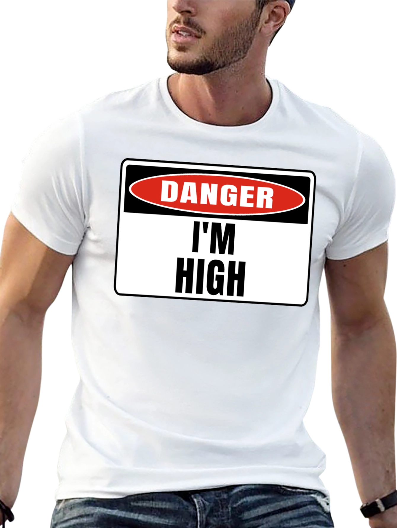 Danger Im High Graphic T-Shirt - Black Cotton Tee
