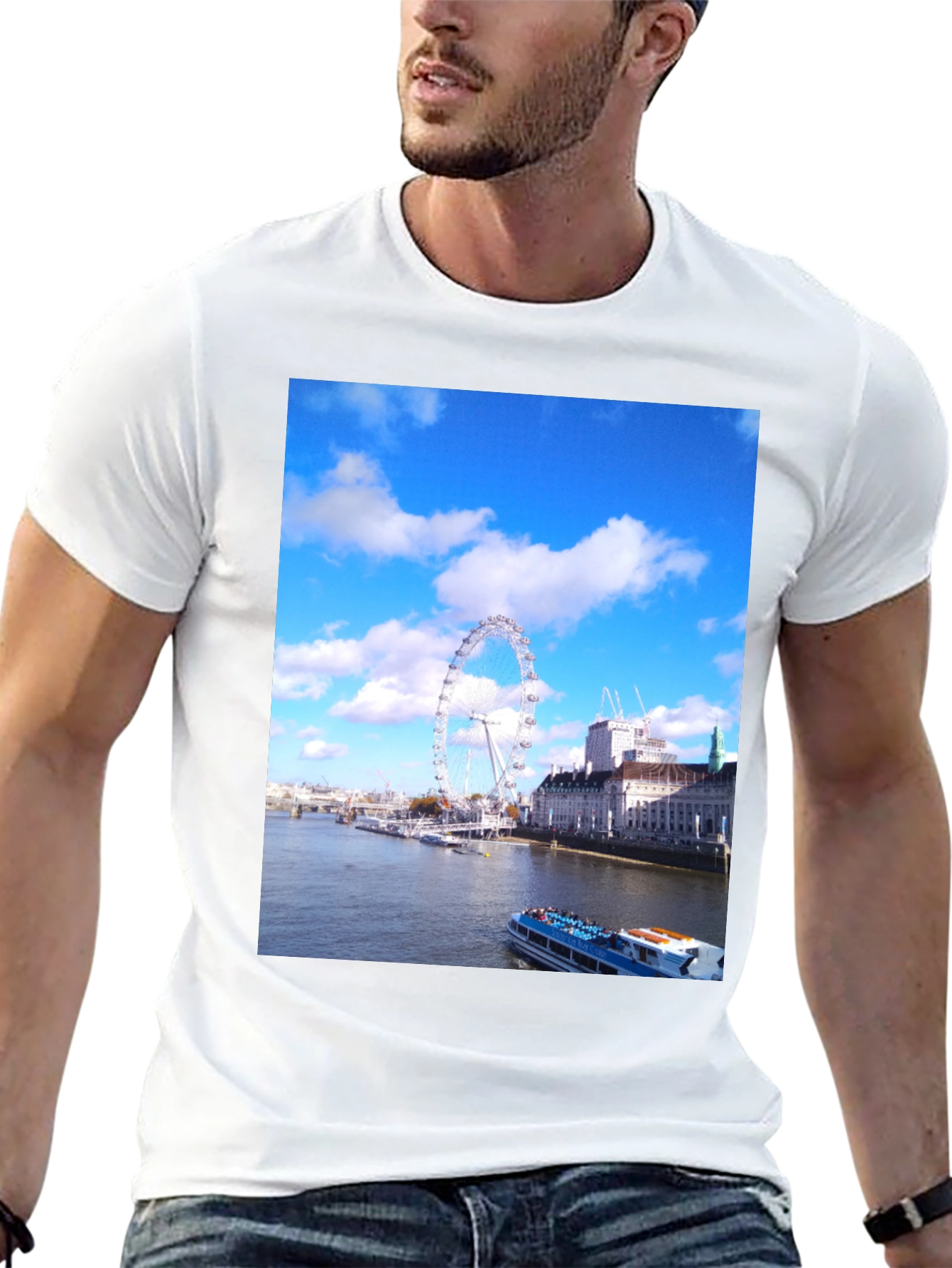 London Eye View Graphic T-Shirt - Tourist Souvenir Tee