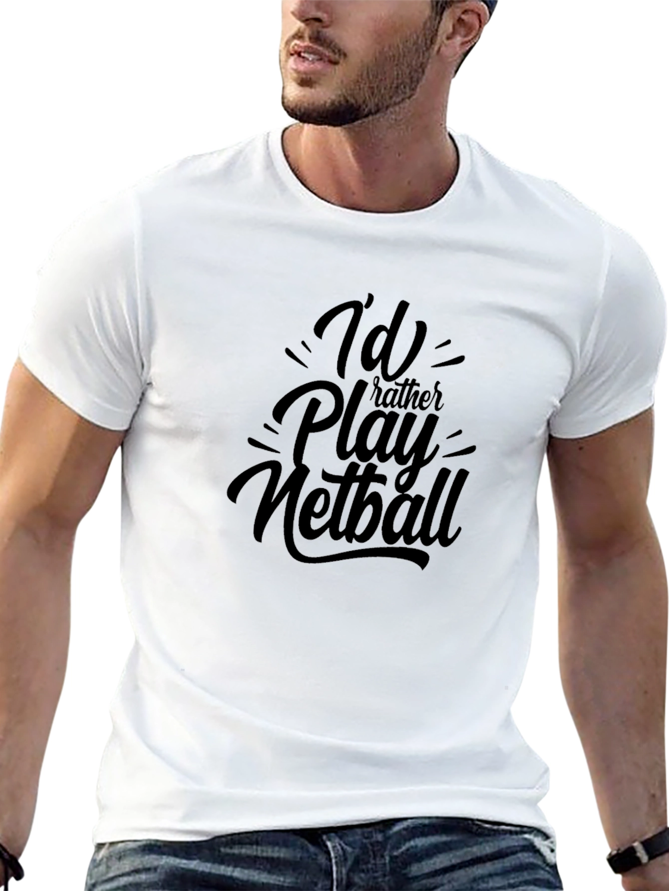 Id Rather Play Netball Black T-Shirt