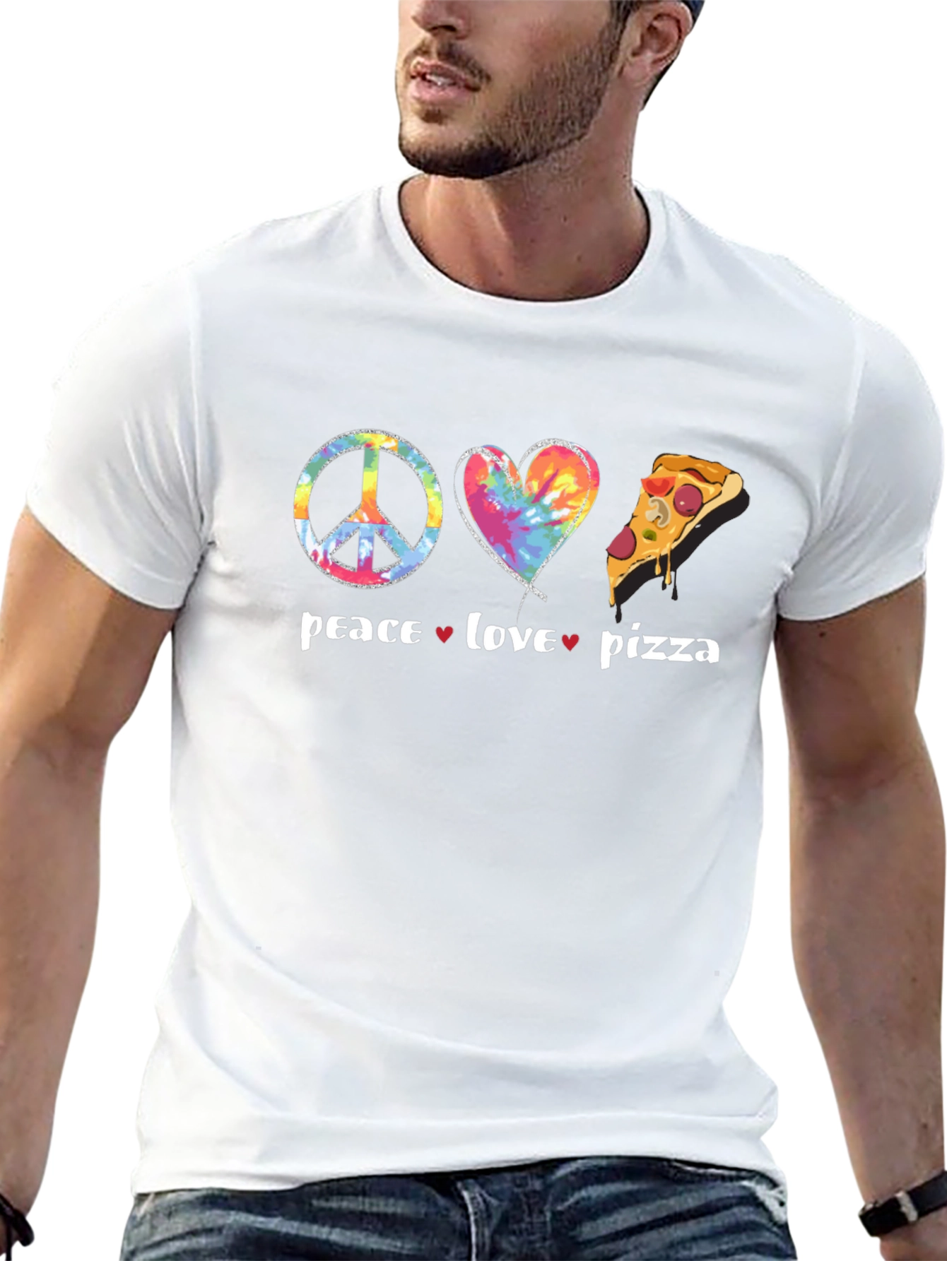 Peace Love Pizza Graphic T-Shirt