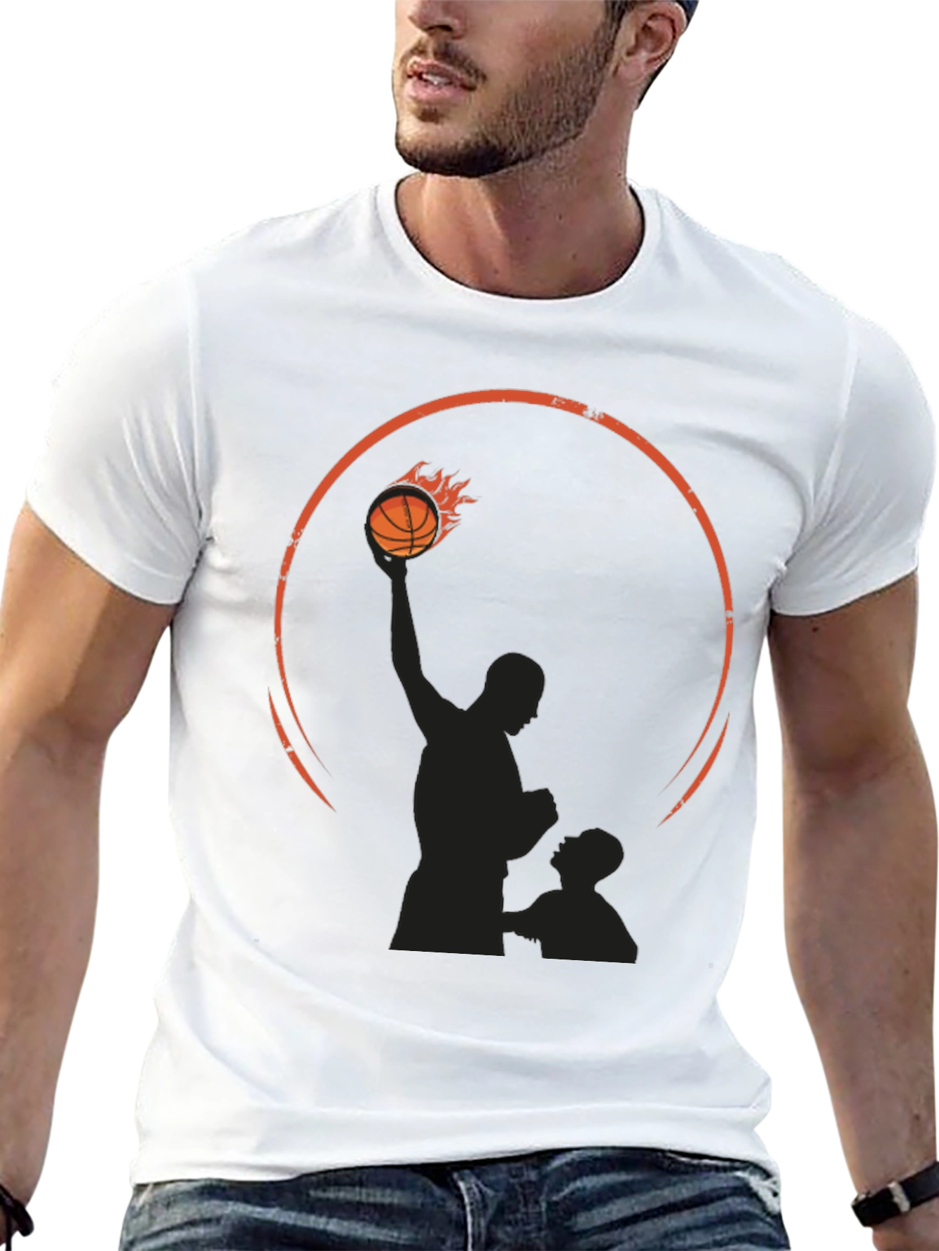 Basketball Silhouette Graphic T-Shirt