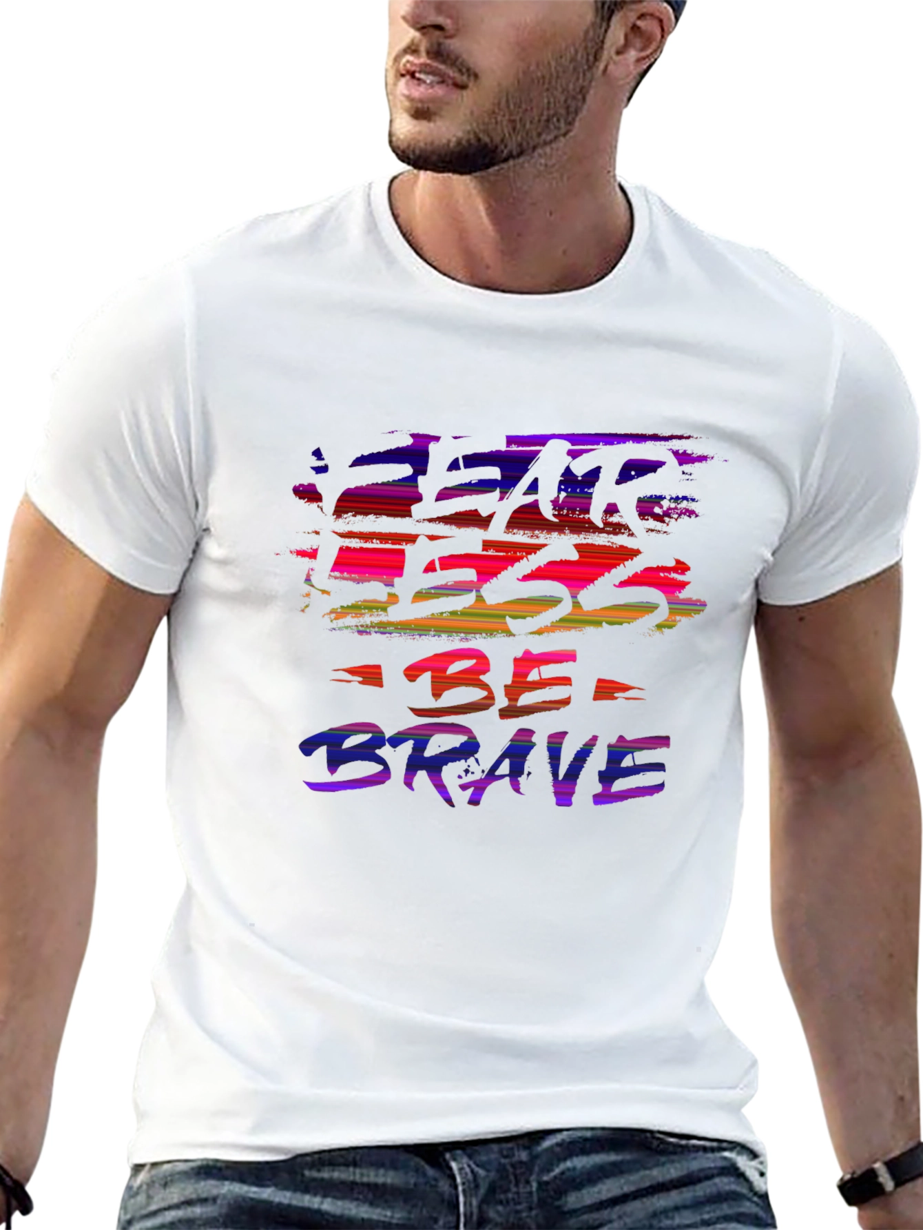 Fear Less Be Brave Black Graphic Tee