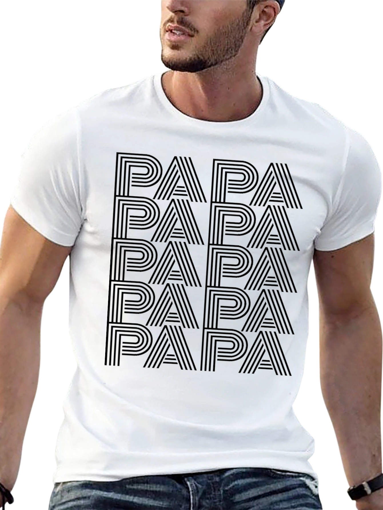 Papa Graphic Print Mens Black T-Shirt
