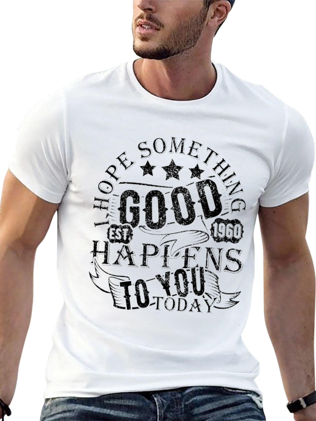 Black I Hope Something Good Happens Graphic Tee