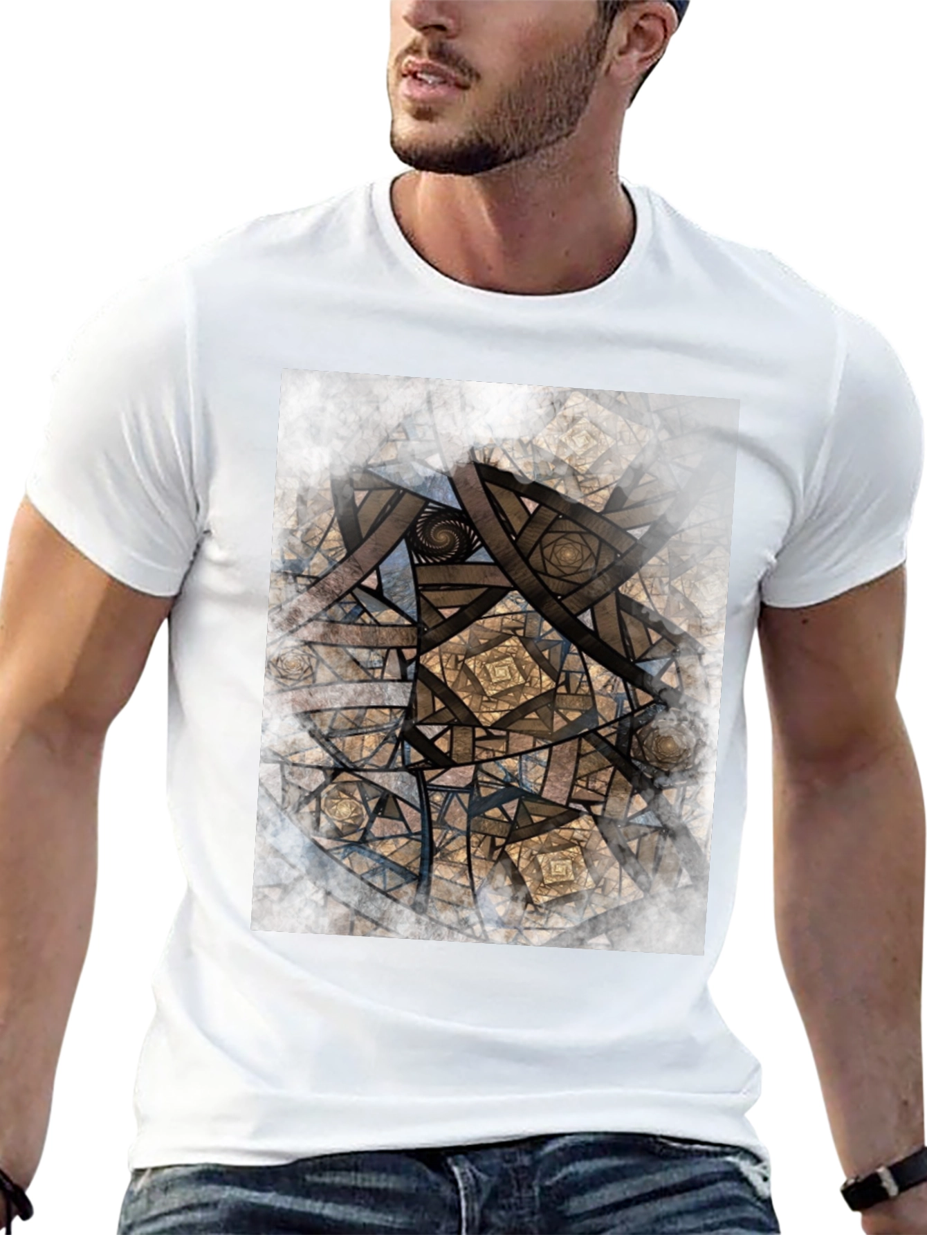 Geometric Fractal Graphic T-Shirt