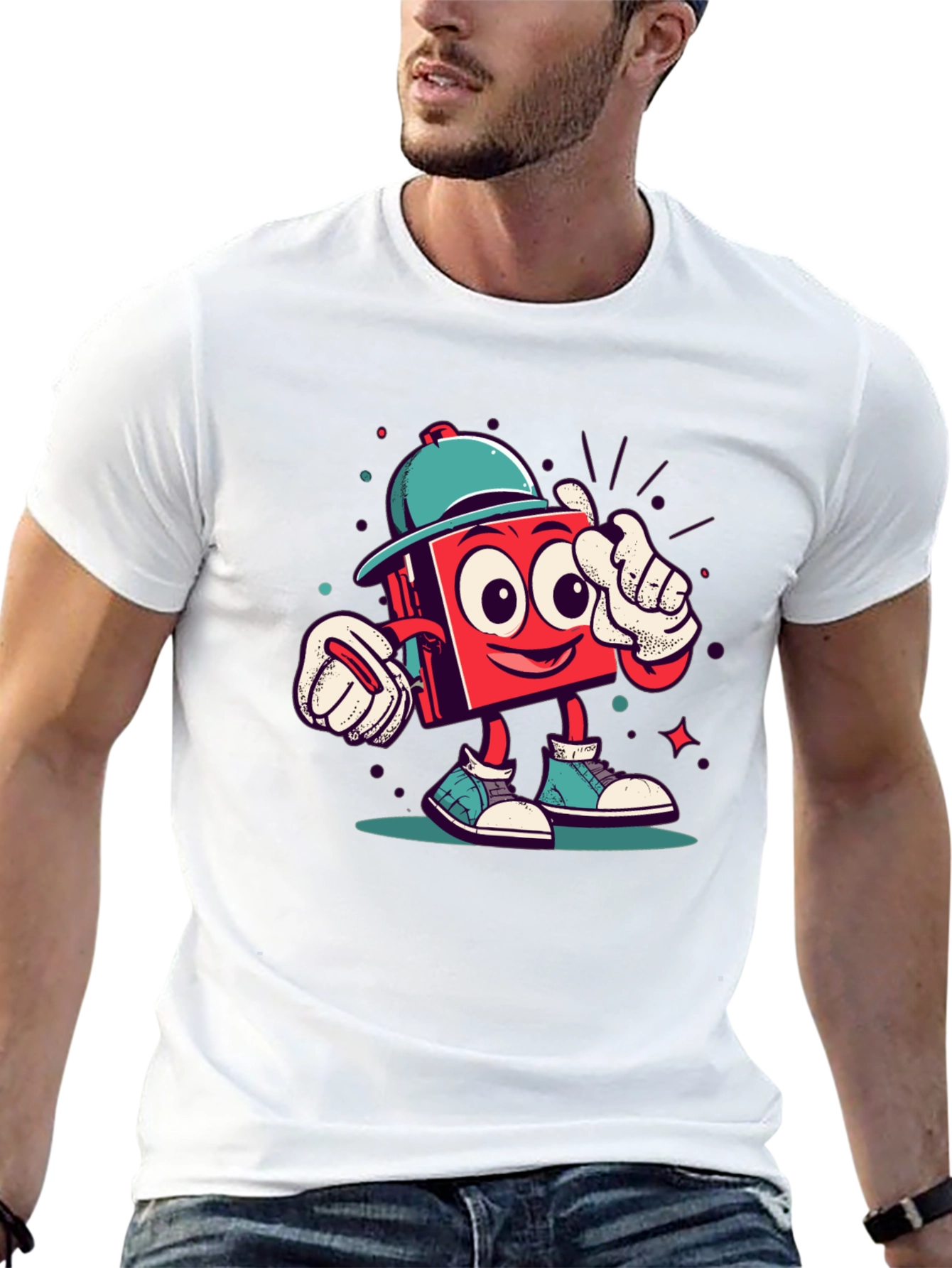 Cartoon Character Graphic Tee - Funky Style