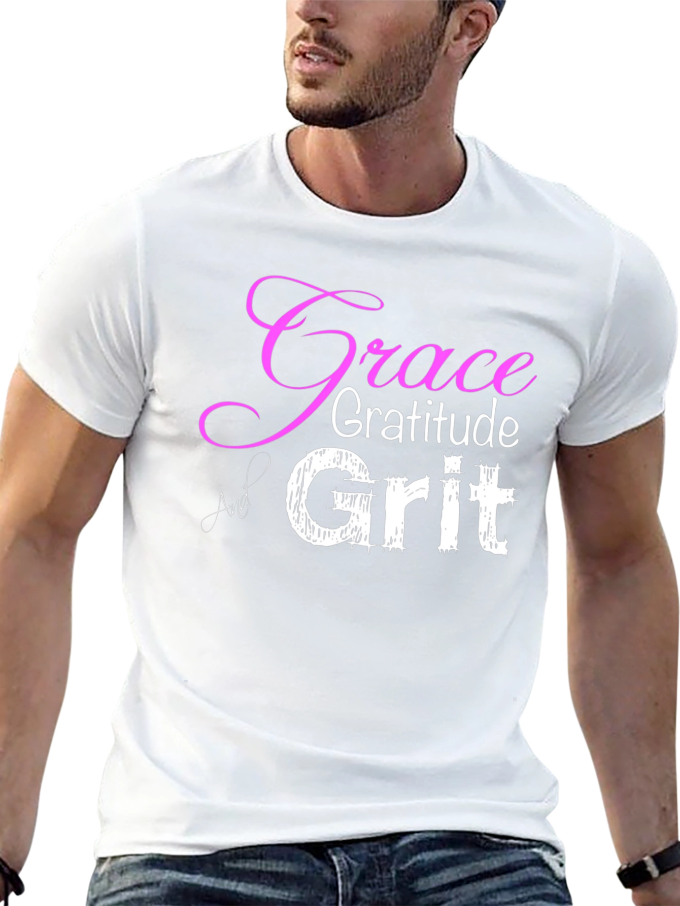 Grace Gratitude Grit T-Shirt - Inspirational Design