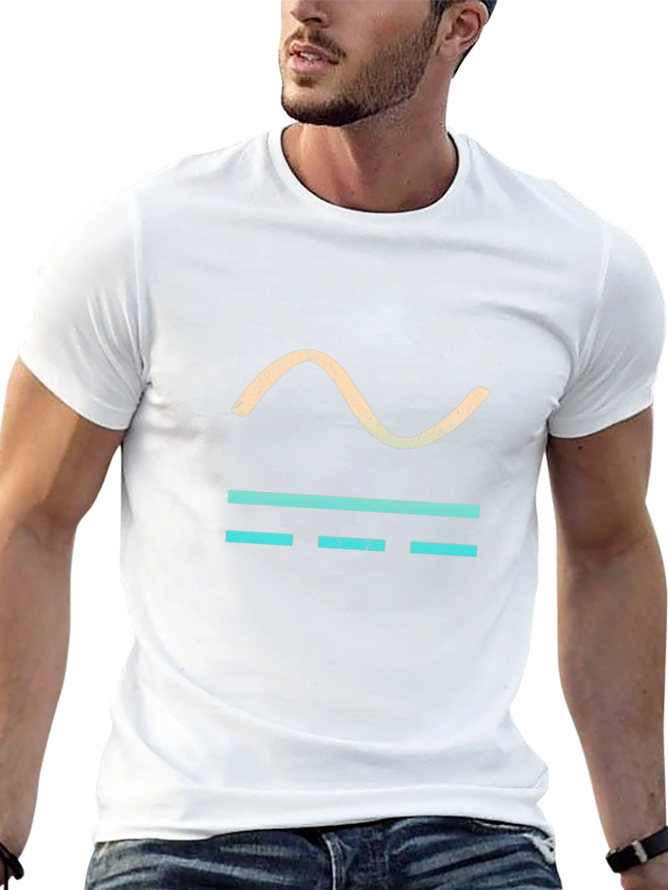 Cool Graphic Tee - Sine Wave & Bars Design