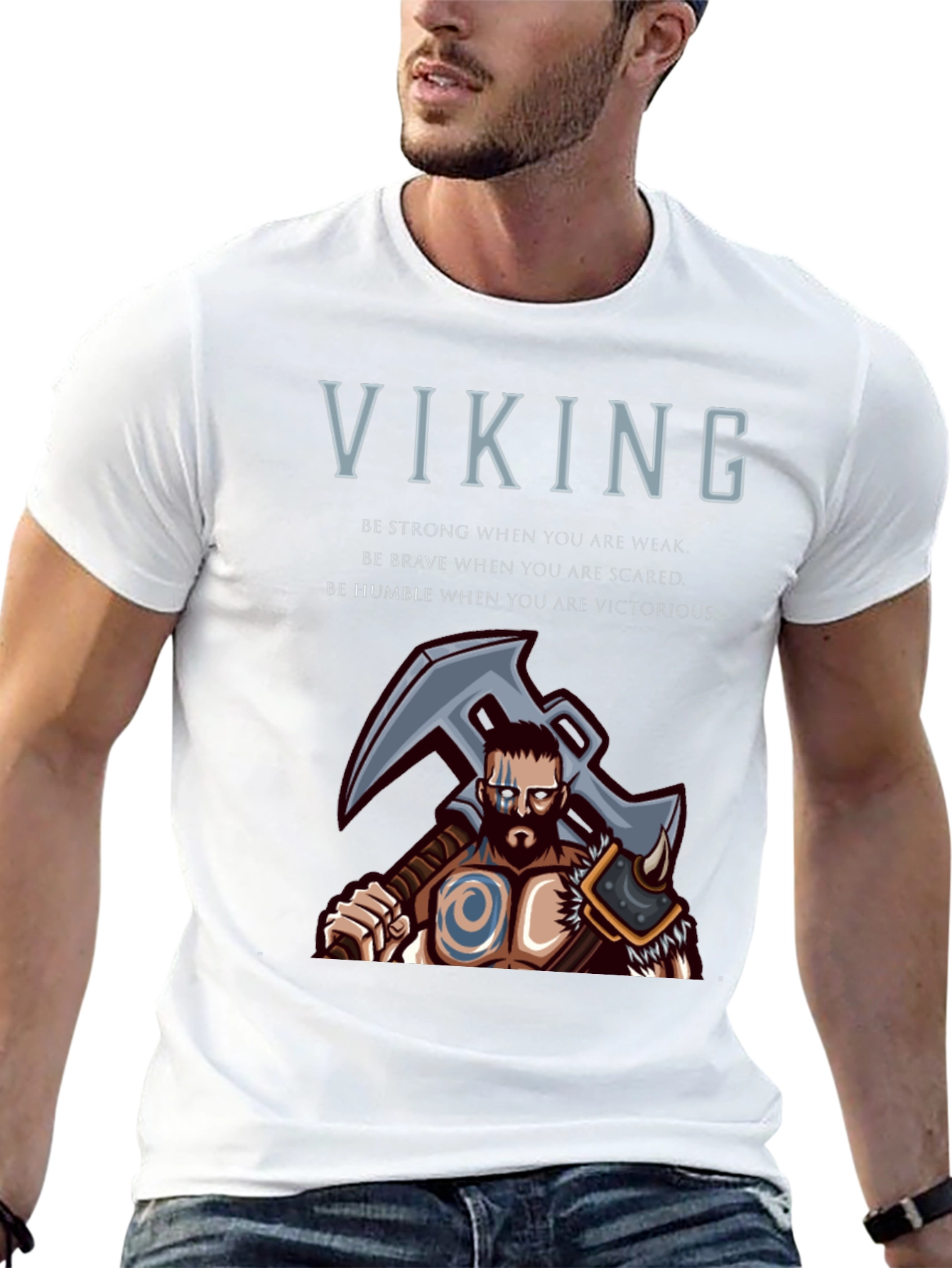 Viking Graphic T-Shirt - Be Strong Brave Humble Tee