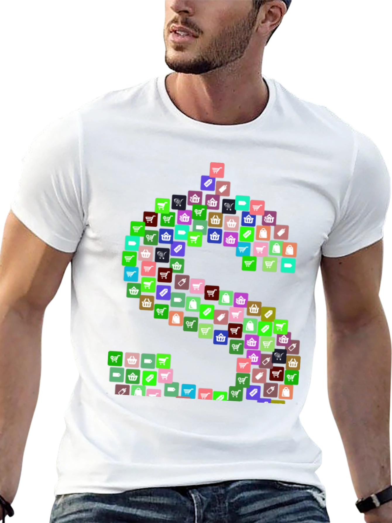 Shopping Icon Dollar Sign Graphic T-Shirt