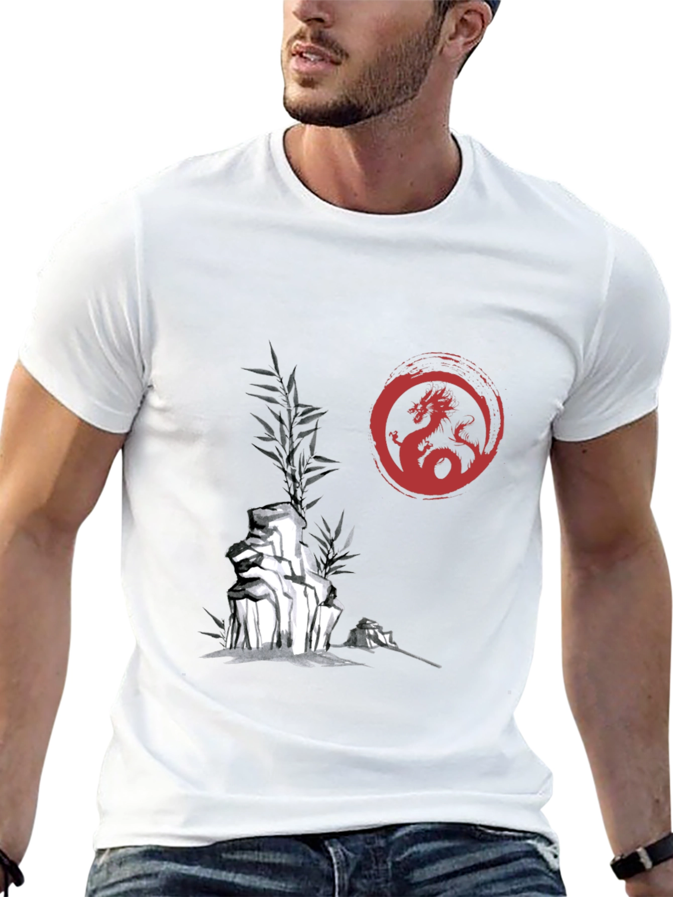 Dragon Circle Graphic Print Tee