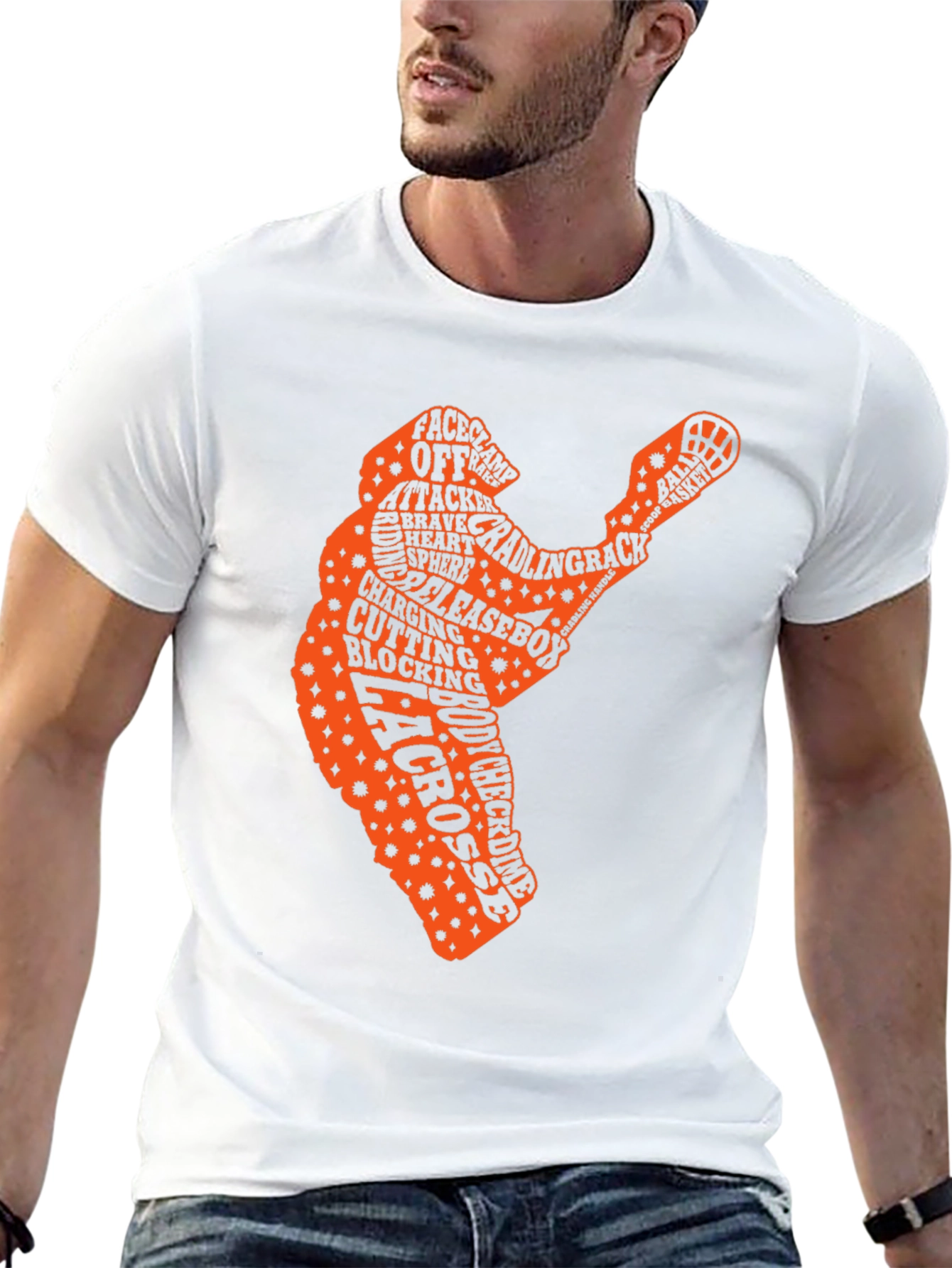 Lacrosse Player Word Art T-Shirt