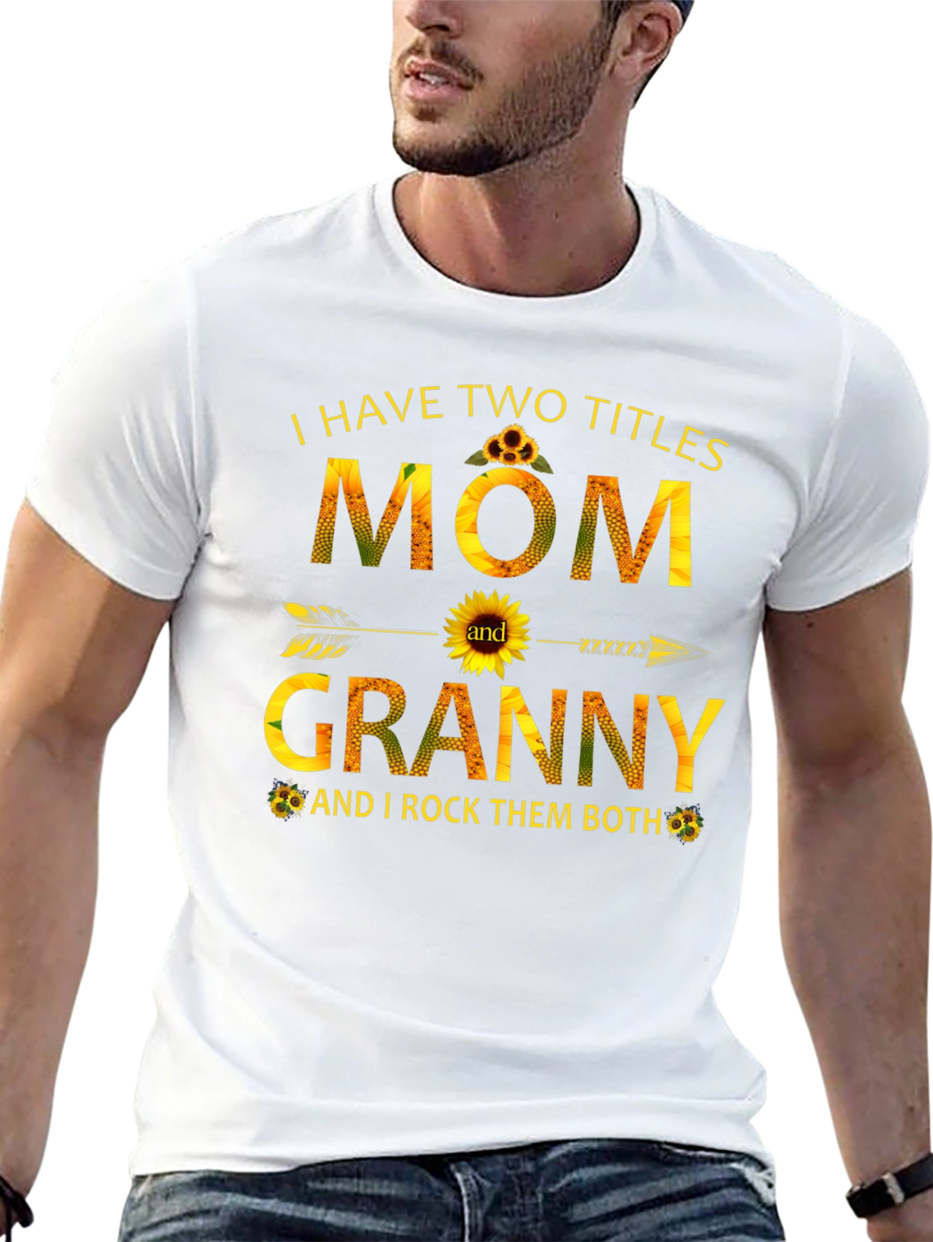 Mom and Granny Sunflower Graphic T-Shirt