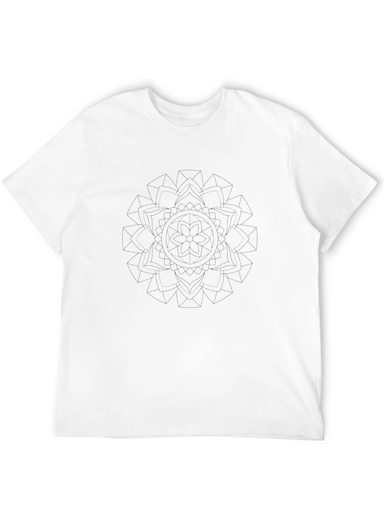 Geometric Mandala Design Black T-Shirt