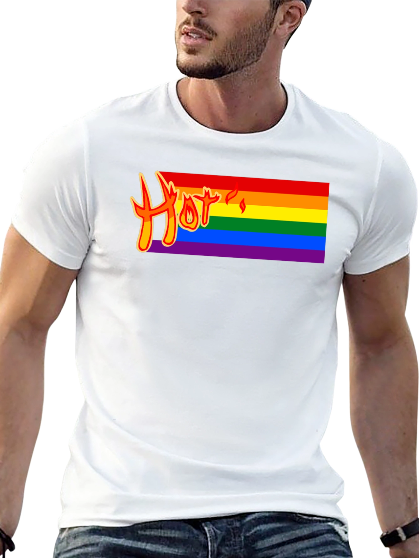 Hot Pride Rainbow Graphic Tee