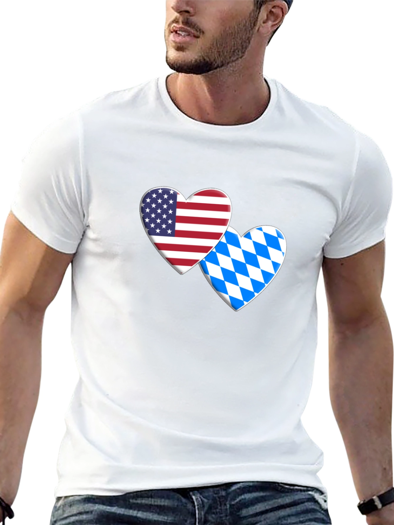 USA & Bavarian Heart T-Shirt