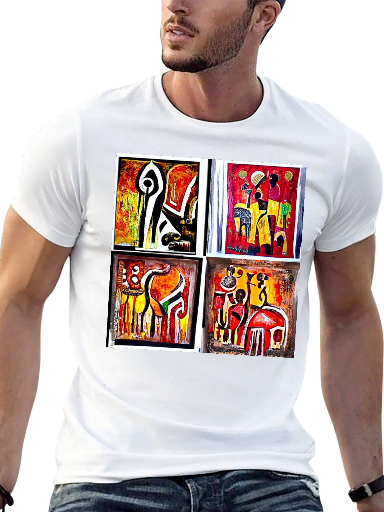Abstract Art Collage Black Tee