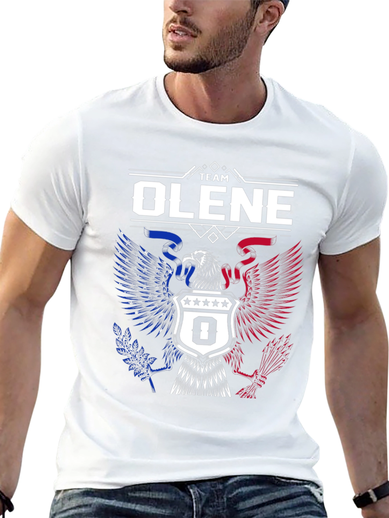 Team Olene Eagle Crest Graphic Tee - Patriotic Design