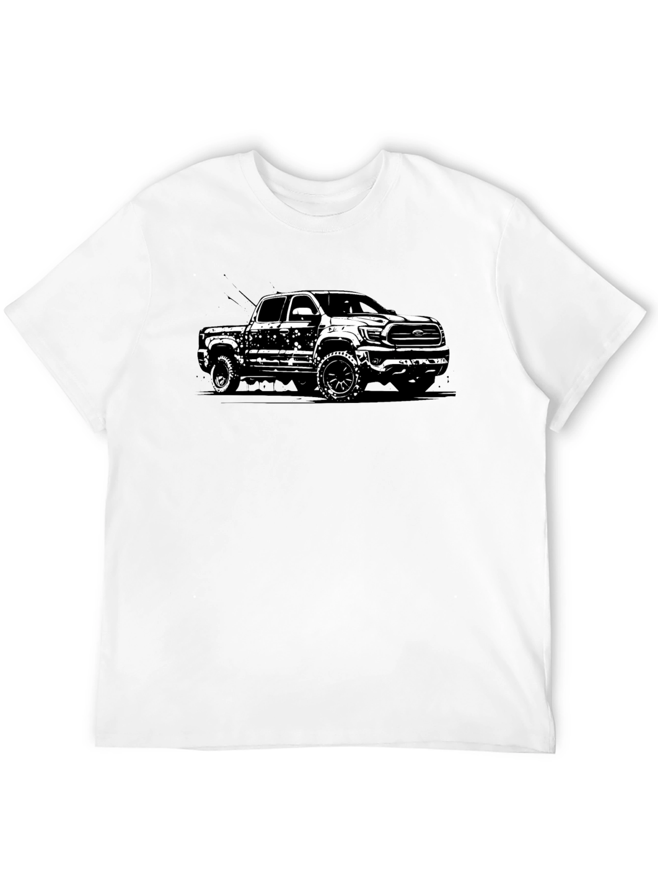 Truck Graphic Tee - Mens Black Cotton T-Shirt