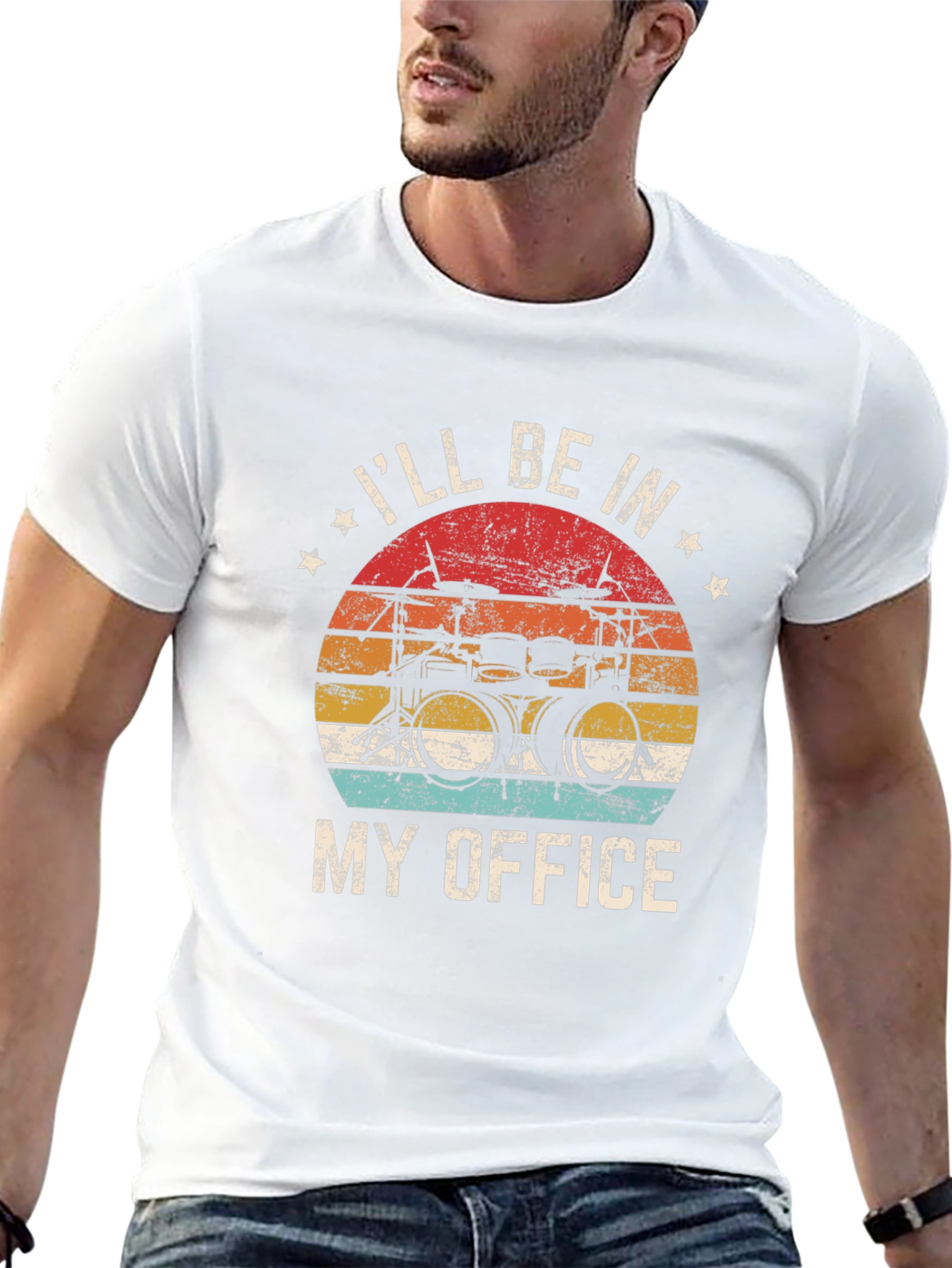 Drummers Office T-Shirt - Black Crew Neck