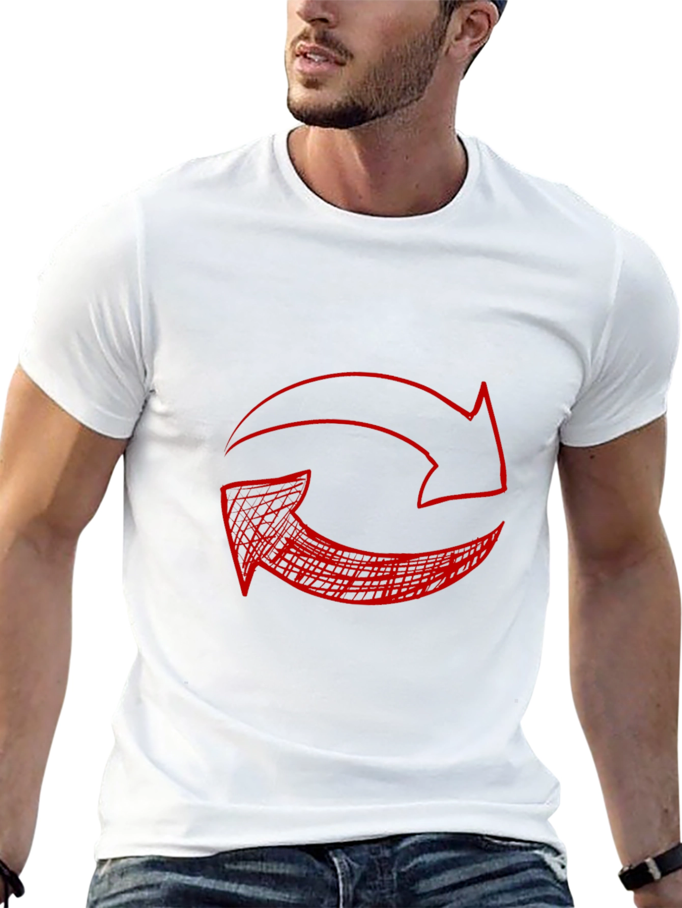 Red Arrow Graphic Black T-Shirt