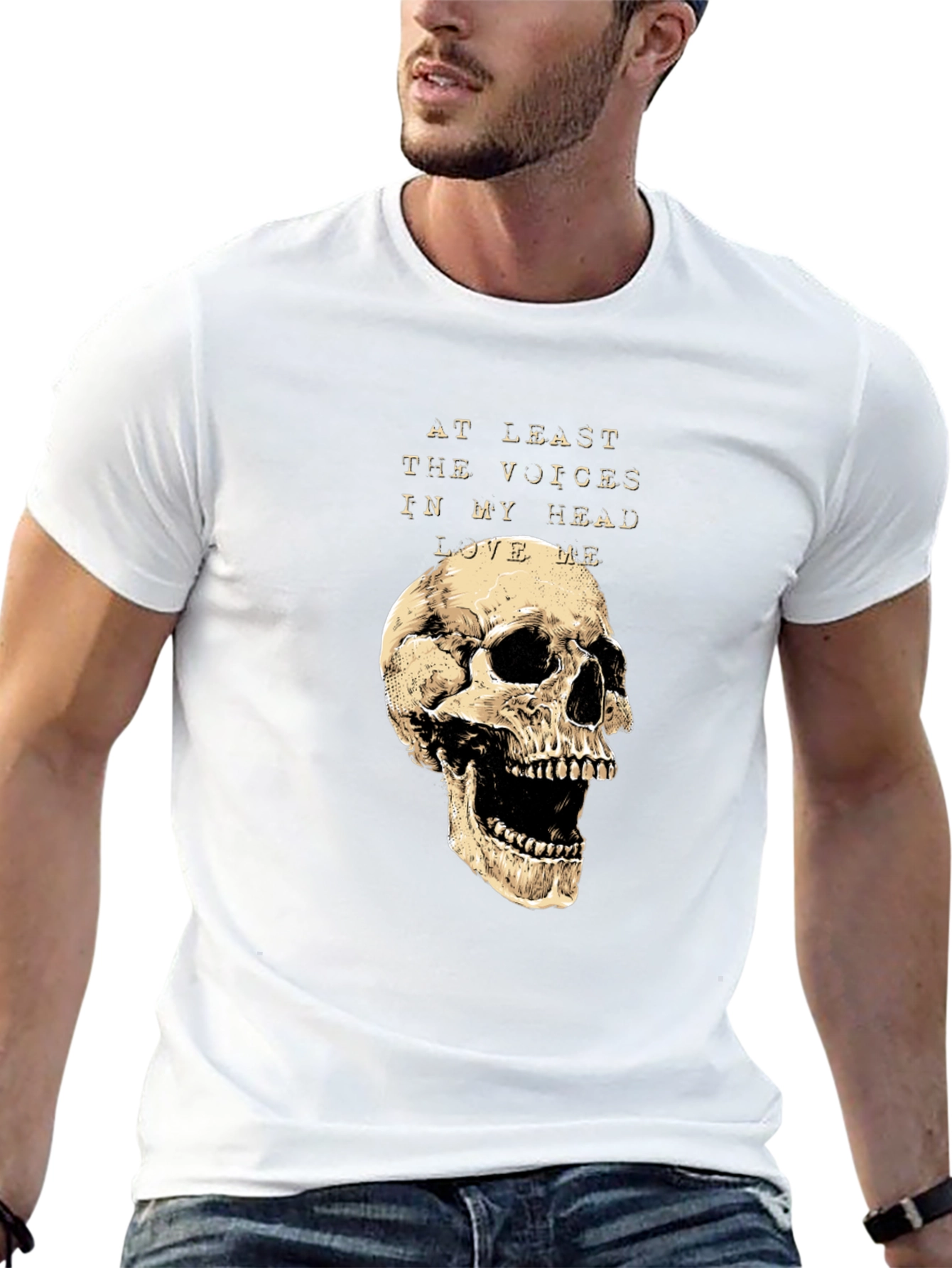 Skull Graphic Tee: Voices in My Head T-Shirt