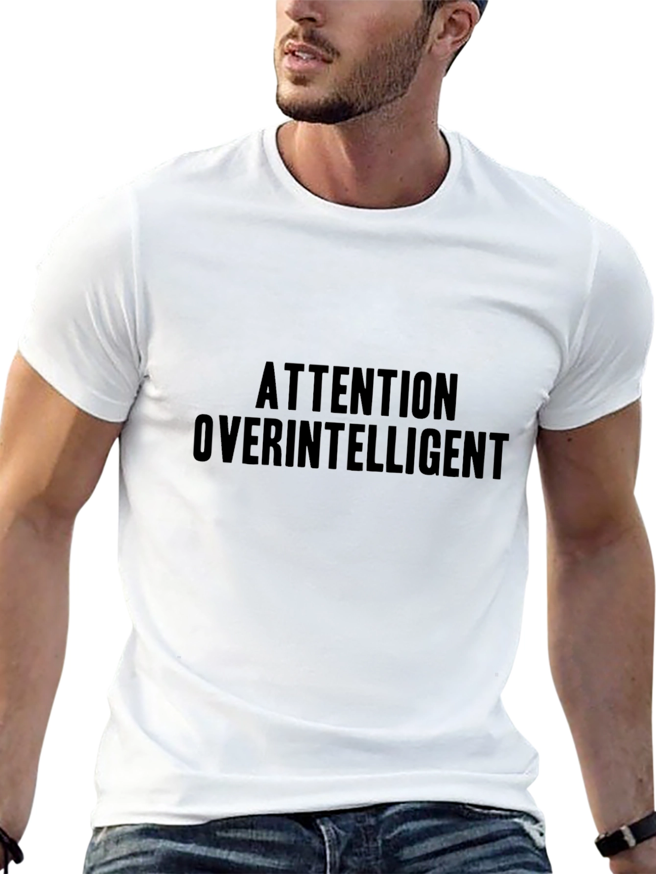 Attention Overintelligent Black Tee