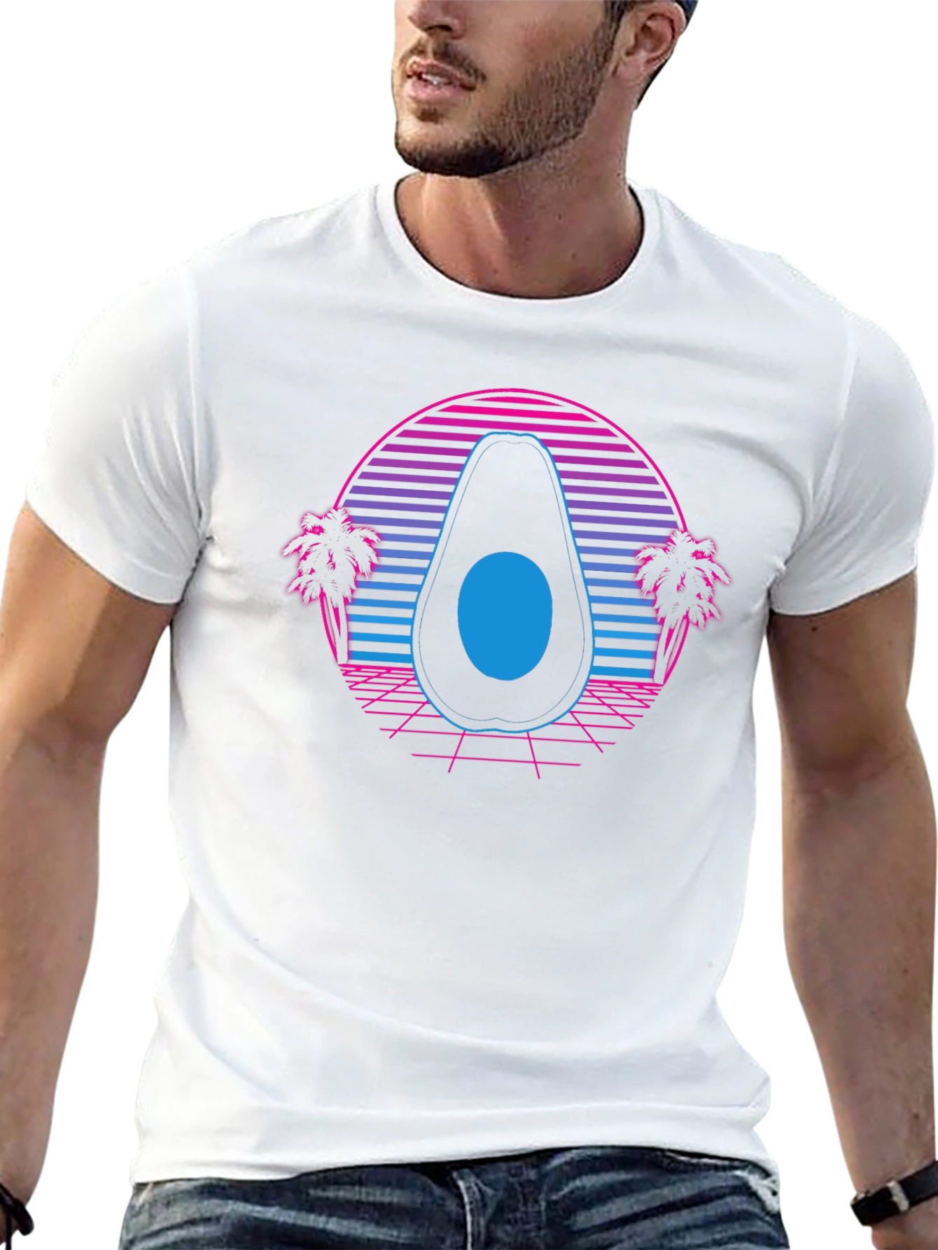 Retro Avocado T-Shirt - Synthwave Style