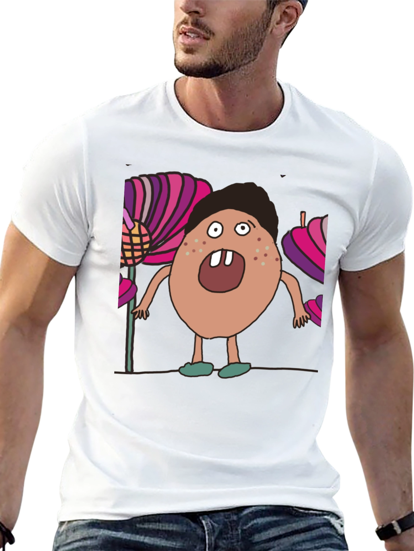 Cartoon Monster T-Shirt - Unique Graphic Tee