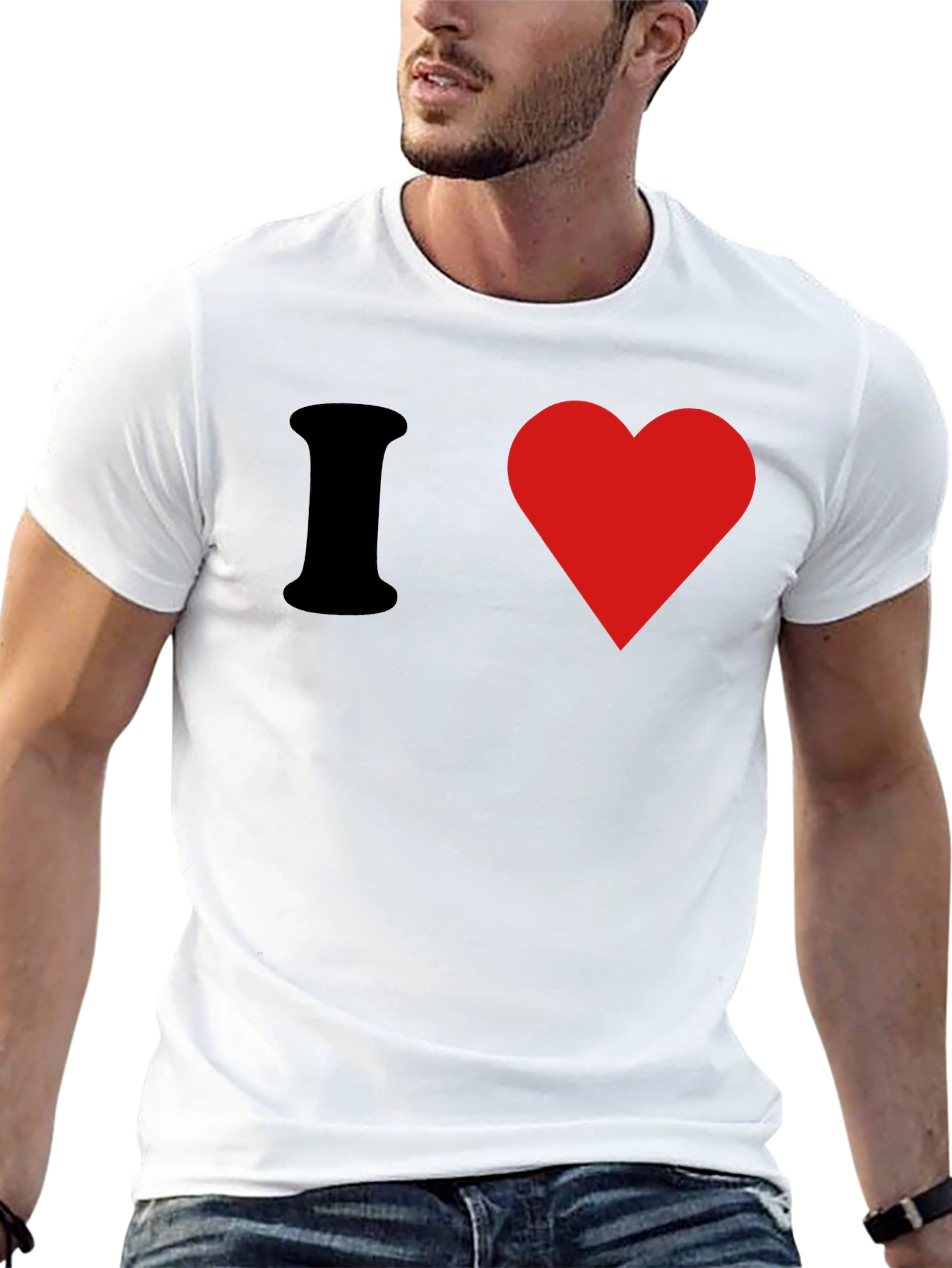 I Heart Graphic Tee - Black Cotton T-Shirt