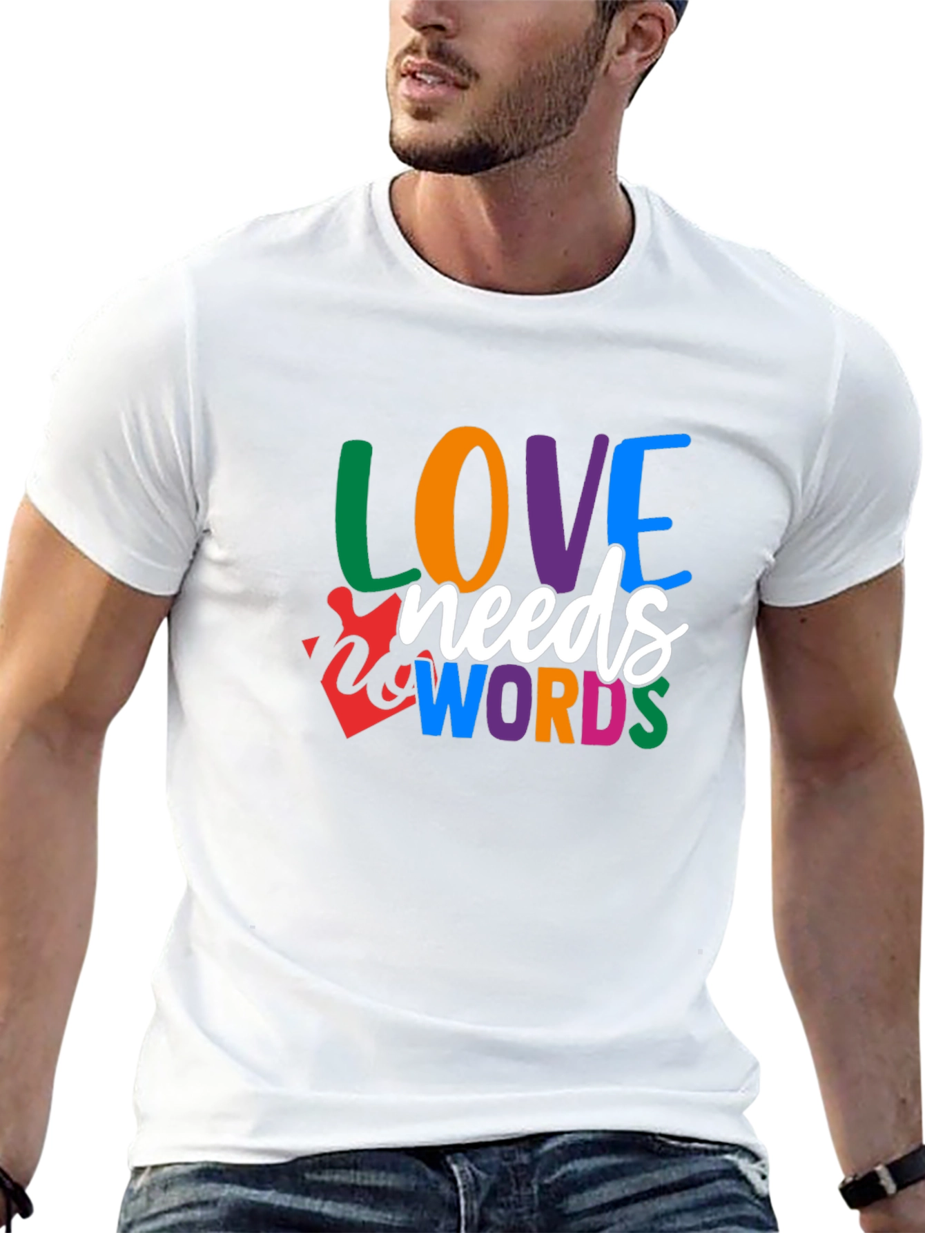 Love Needs Words Autism Awareness T-Shirt