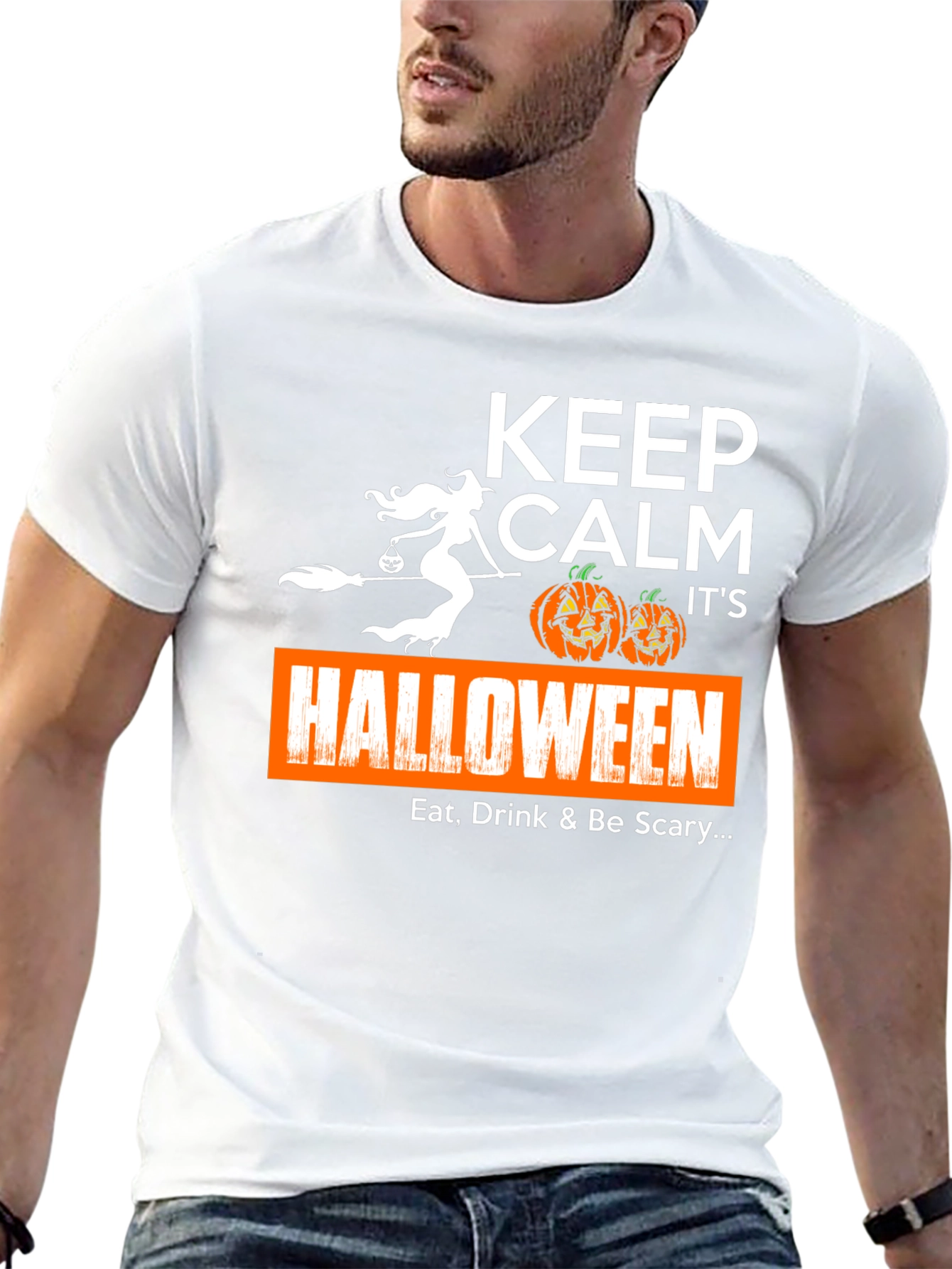 Keep Calm Halloween T-Shirt: Eat Drink & Be Scary!