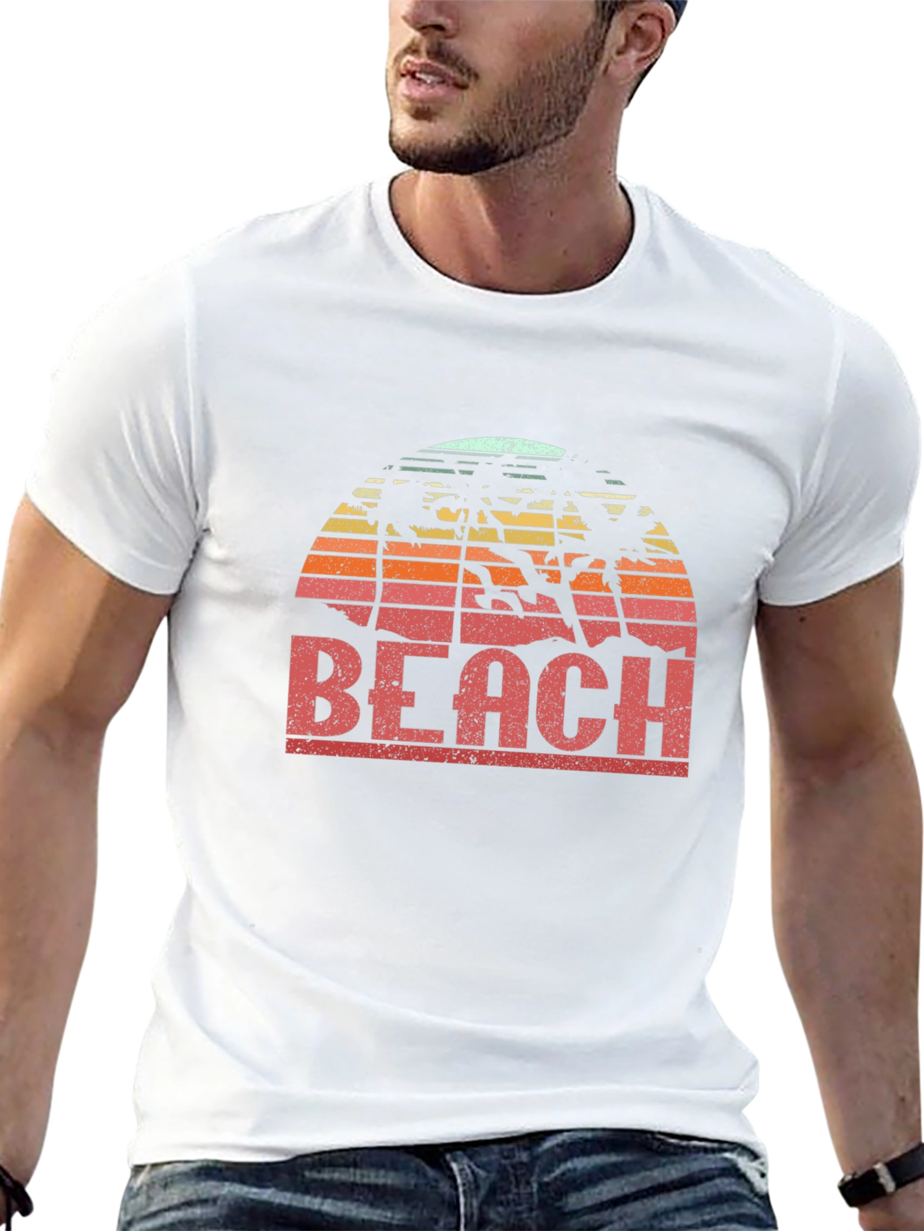 Retro Beach Sunset Graphic T-Shirt