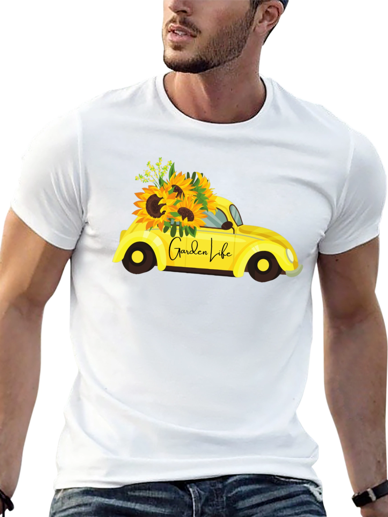 Garden Life Black T-Shirt - Sunflower Car