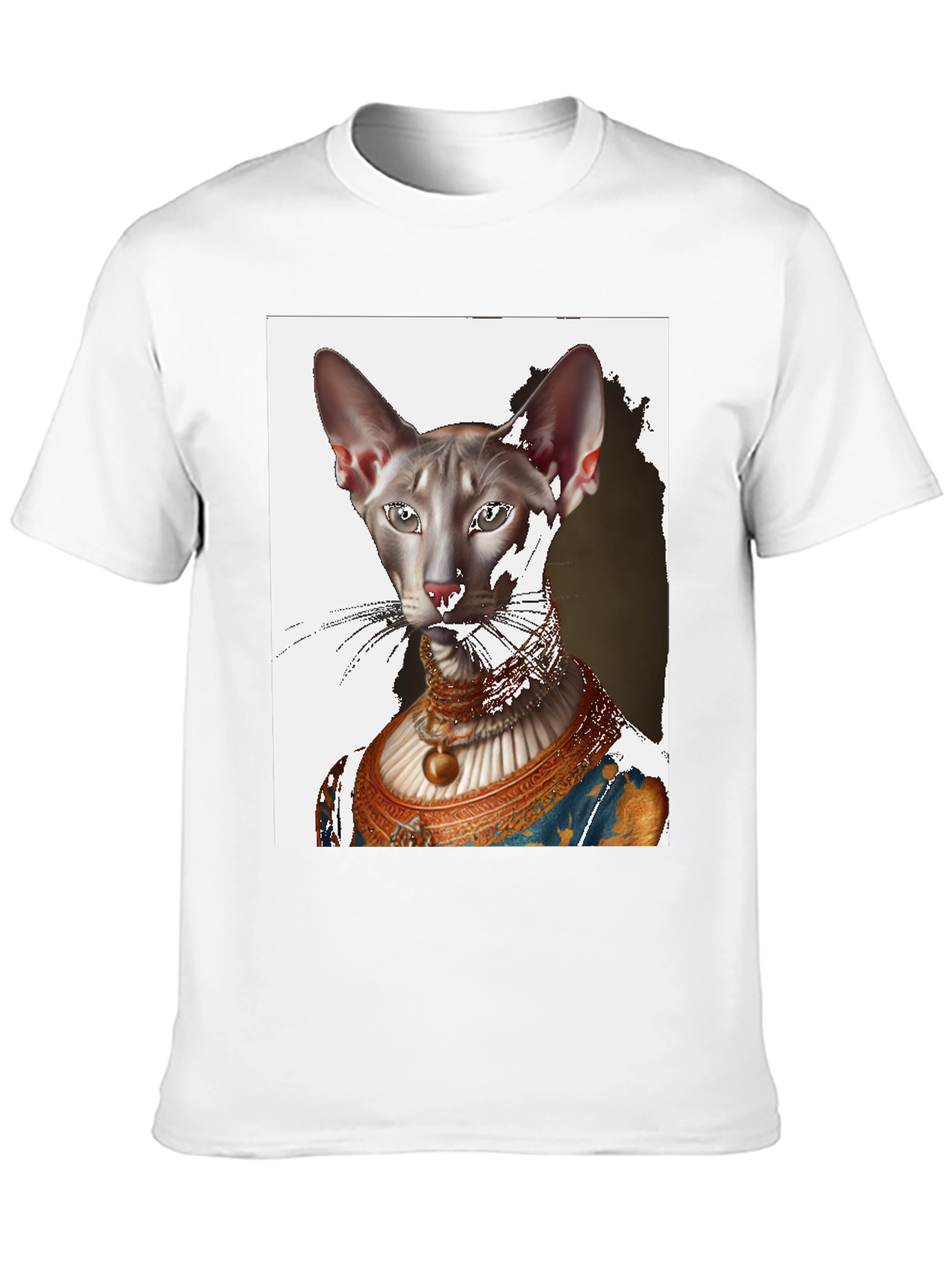 Cat Portrait T-Shirt: Regal Feline Fashion