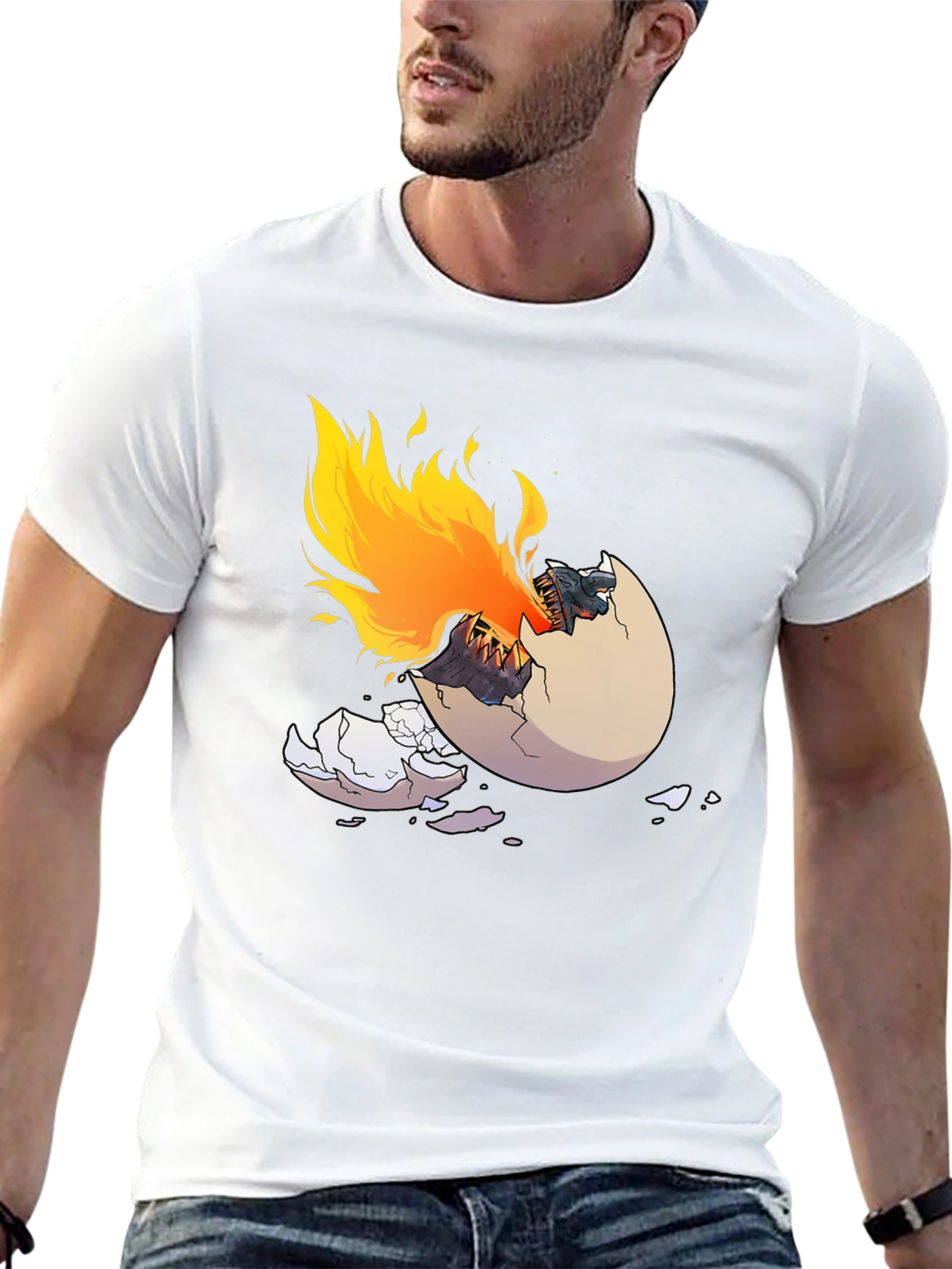 Dragon Hatching T-Shirt - Fire Breathing Design