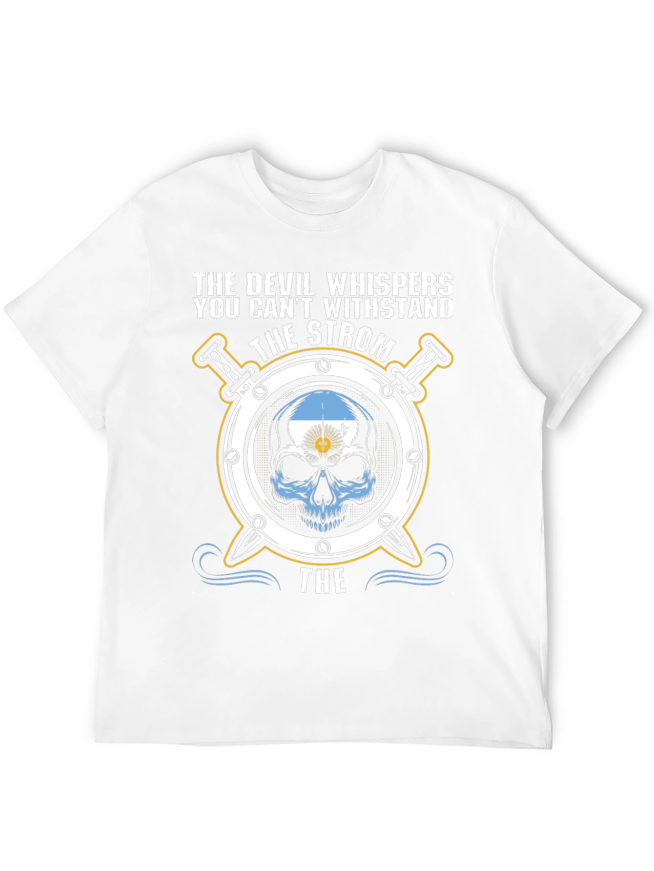 The Devil Whispers Argentina Skull T-Shirt