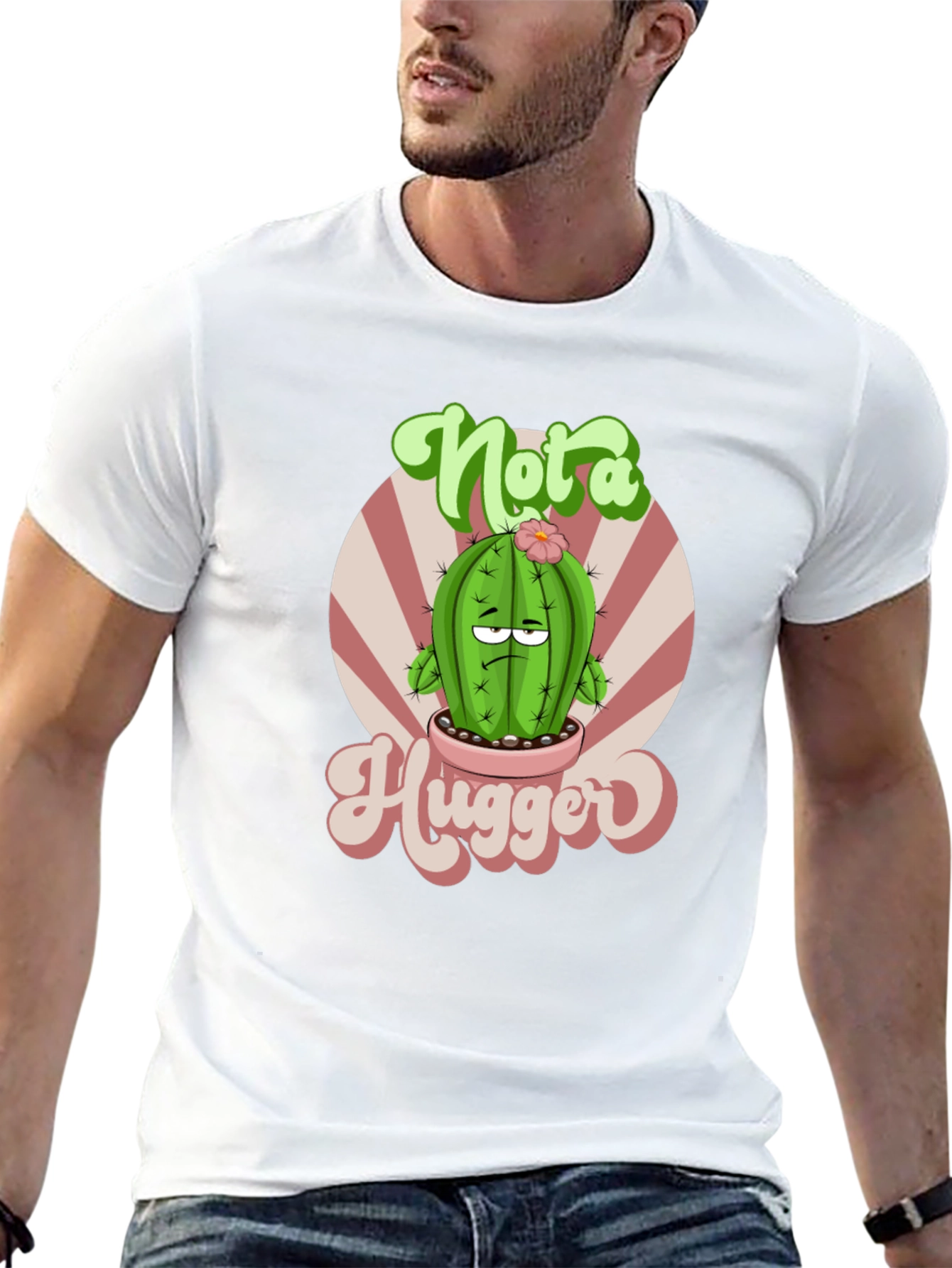 Not a Hugger Cactus Graphic T-Shirt