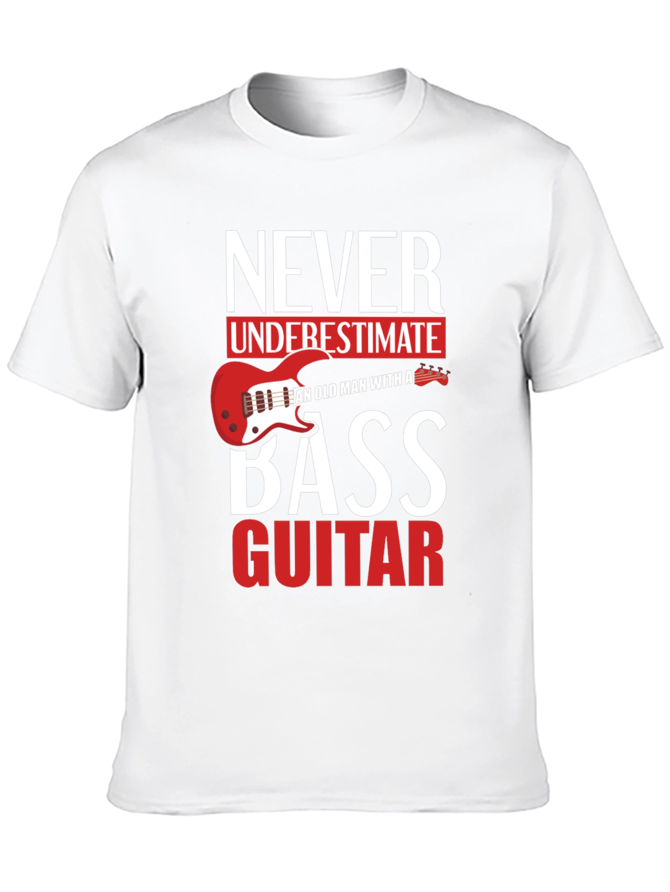Never Underestimate Old Man With a Bass Guitar T-Shirt