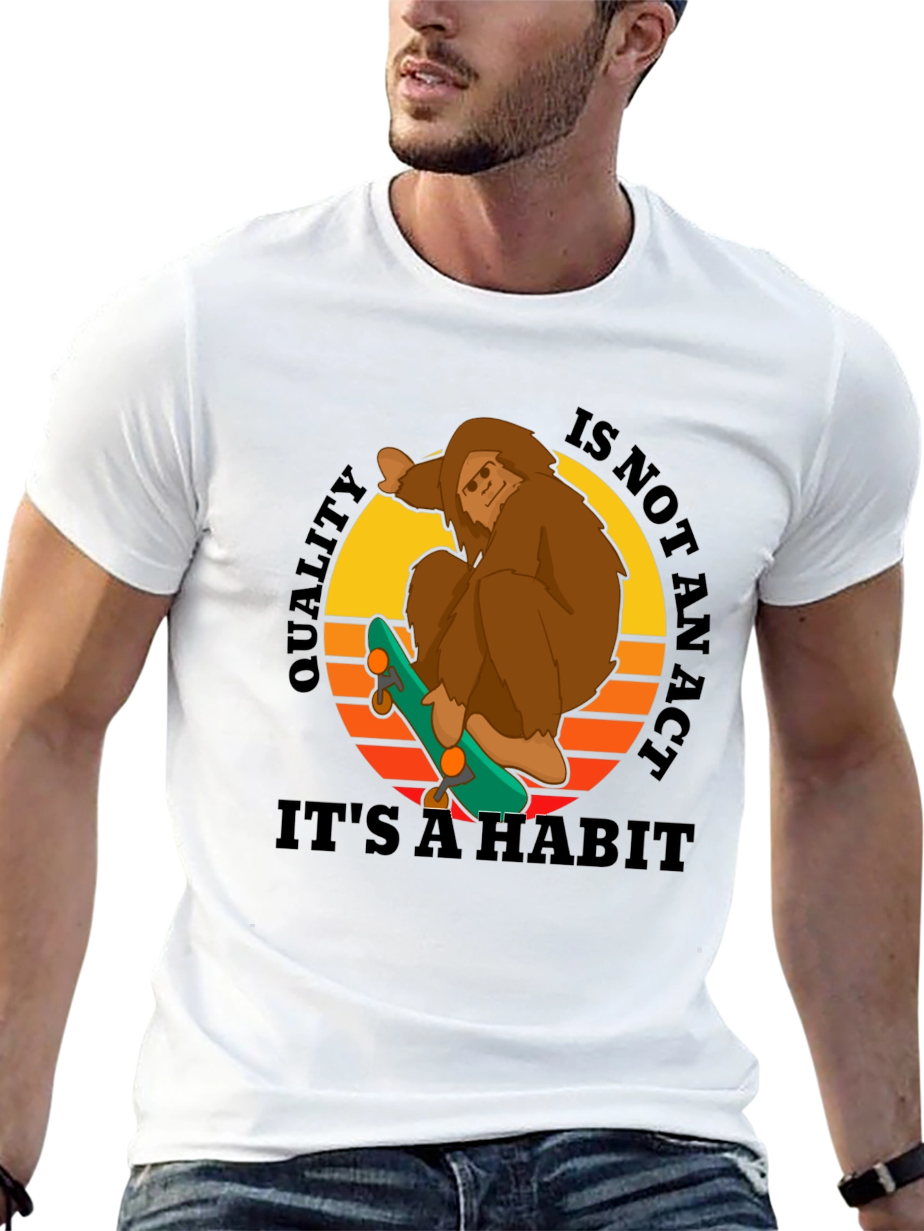 Sasquatch Skateboard Graphic T-Shirt