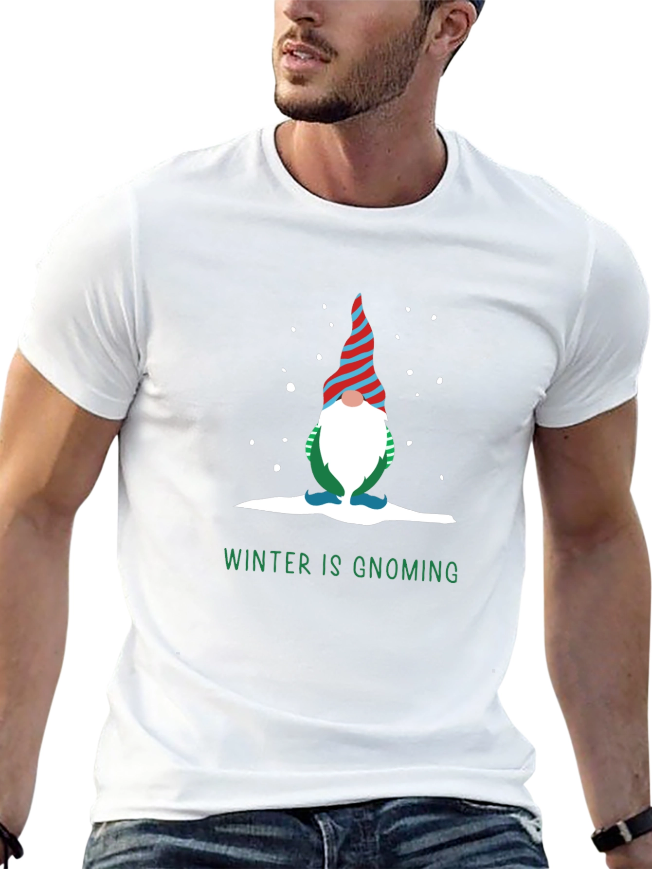 Winter Gnoming Graphic Tee Shirt - Holiday Fun