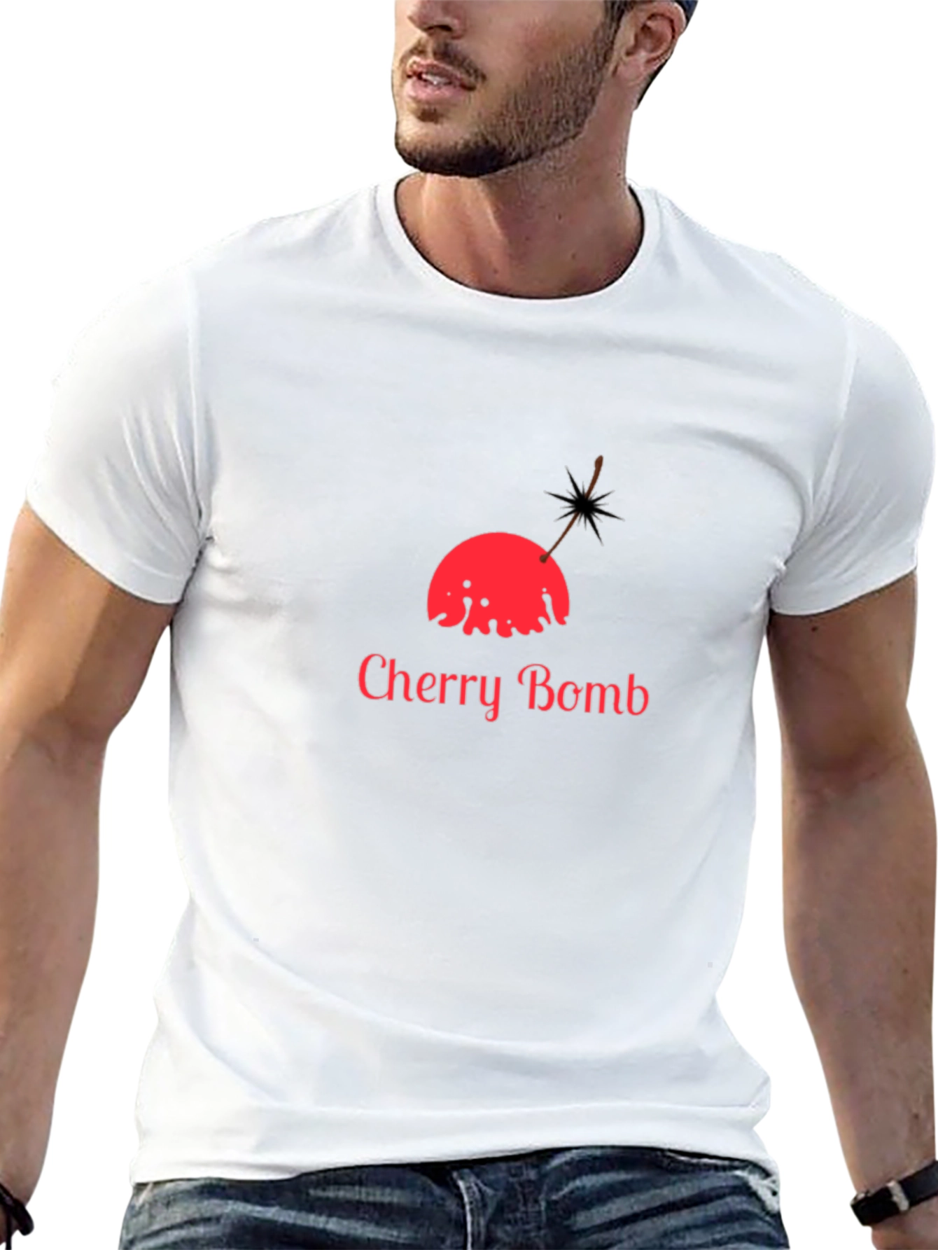 Cherry Bomb Graphic Tee - Bold Black T-Shirt