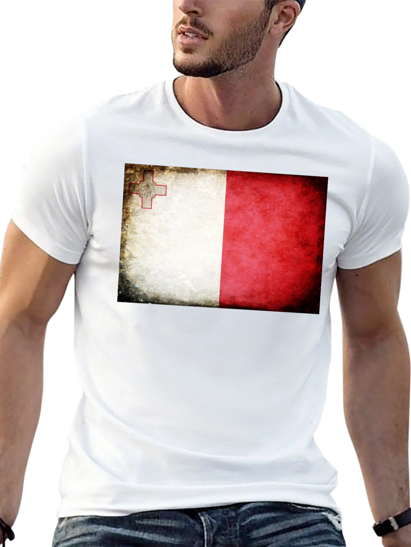 Malta Flag T-Shirt - Distressed Look