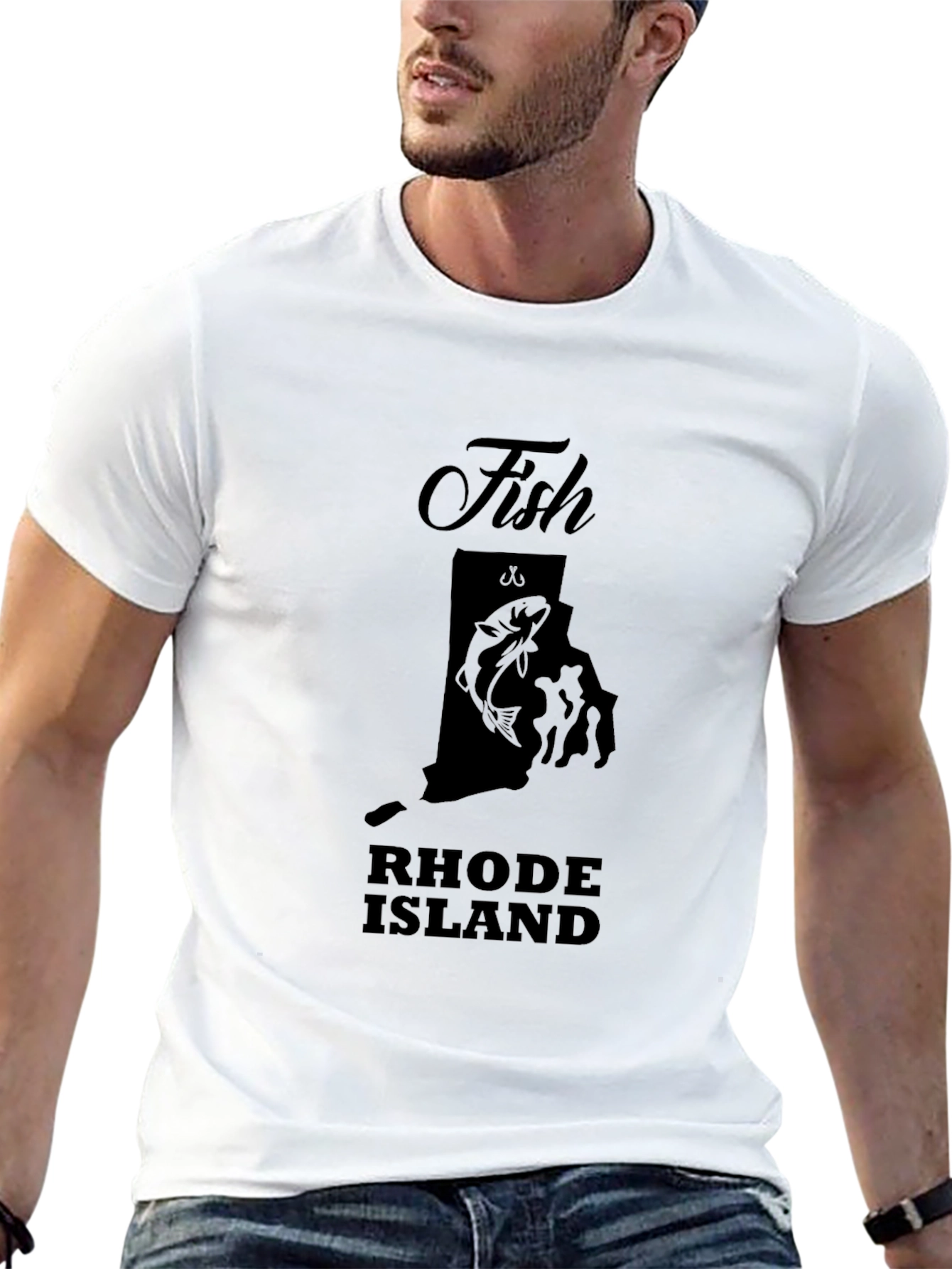 Fish Rhode Island Black Graphic T-Shirt